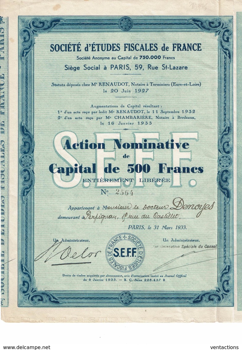 28-ETUDES FISCALES DE FRANCE. TERMINIERS & BORDEAUX - Otros & Sin Clasificación