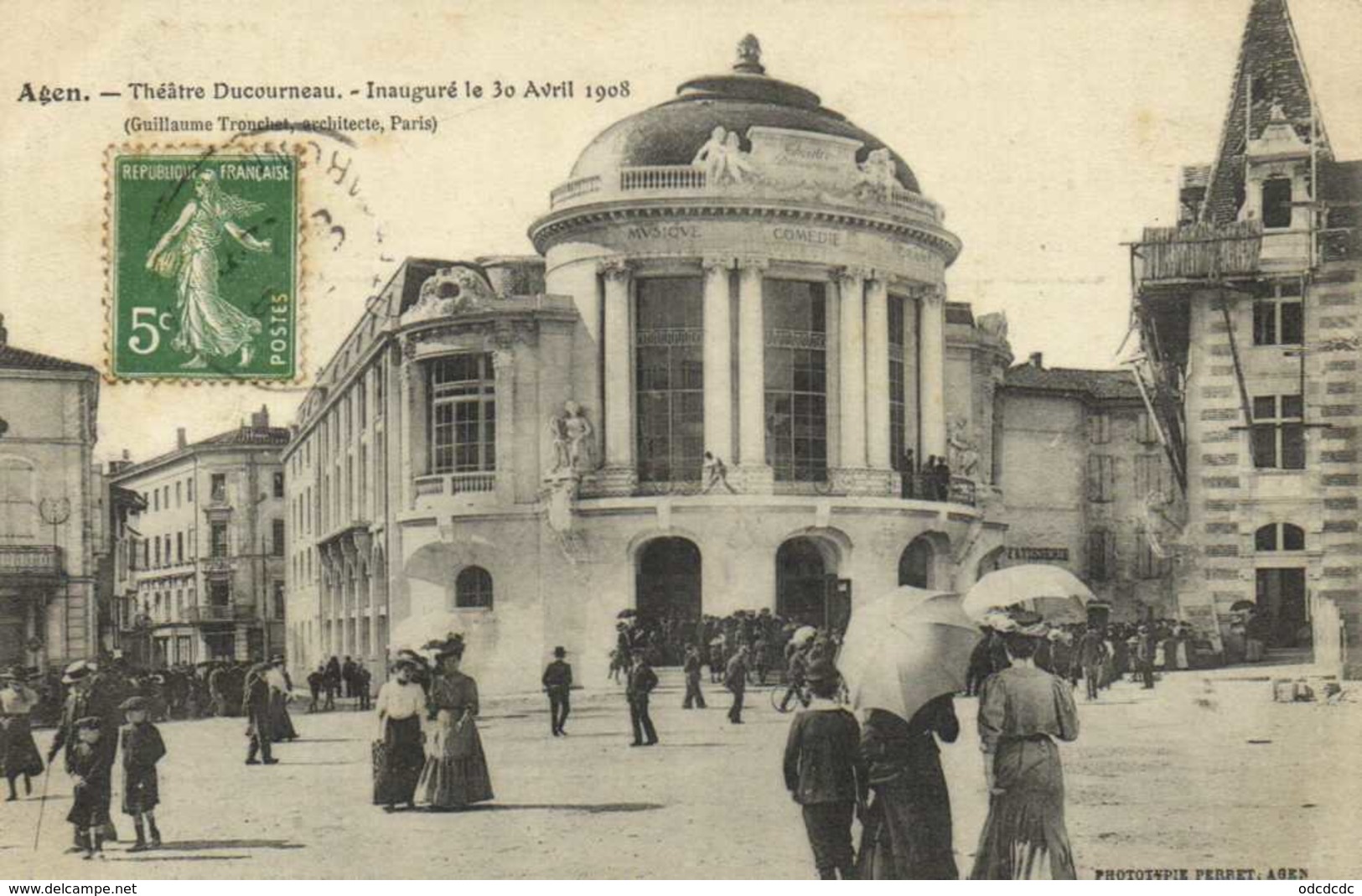 Agen Theatre Ducourneau Inauguré Le 30 Avril 1908 RV - Agen