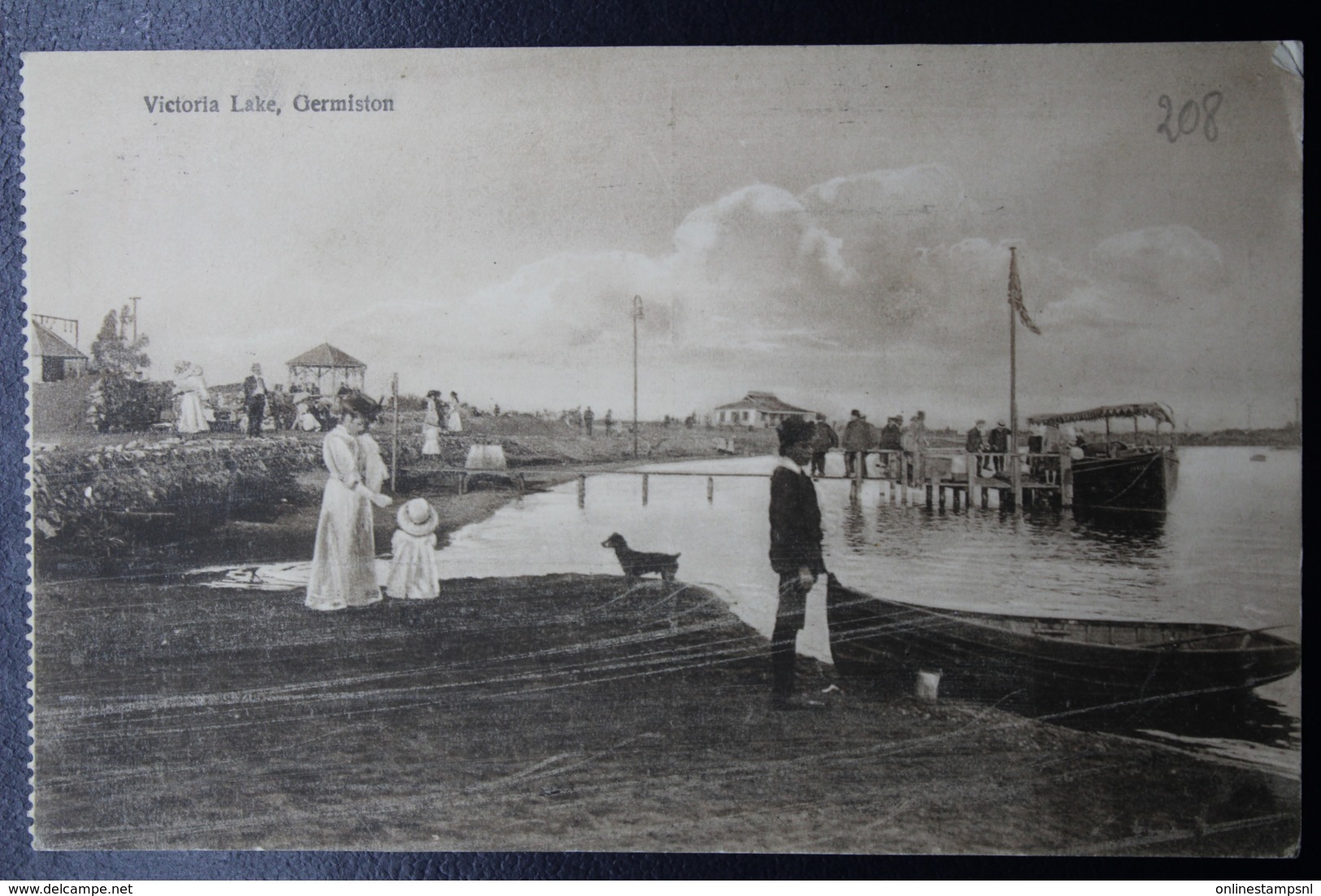 UNION POSTCARD KLEVELAND -> UK 11-6-1914 Victoria Lake , Germiston - Cartas