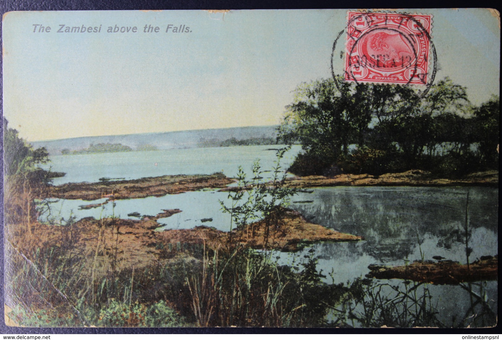 NATAL INTERPROVINCIAL PERIOD RITZ -> ANTWERP 30-9-1913  THE ZAMBESI RIVER ABOVE THE FALLS - Transvaal (1870-1909)