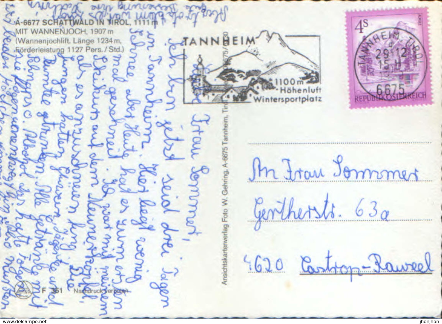 Osterreich - Postcard Circulated In 1979 -  Chattwald - Overview  - 2/scans - Schattwald