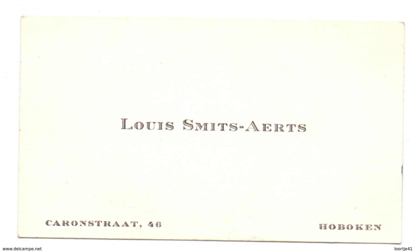 Visitekaartje - Carte Visite - Louis Smits - Aerts - Hoboken - Cartes De Visite