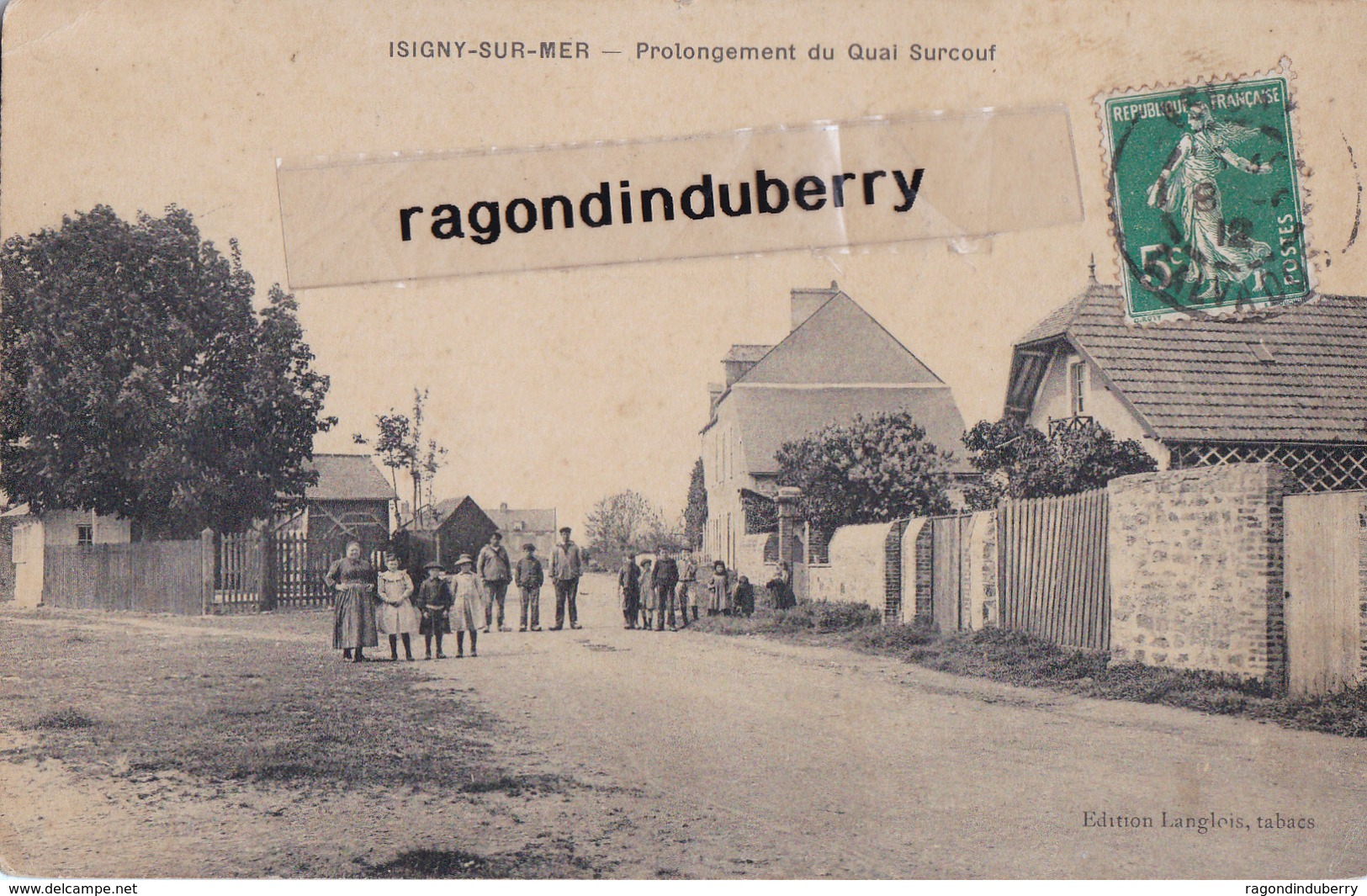 CPA - 14 - ISIGNY-sur-MER - (Calvados) Prolongement Du Quai Surcouf - CARTE RARE - Voy En 1912 édit LANGLOIS TABAC - Autres & Non Classés