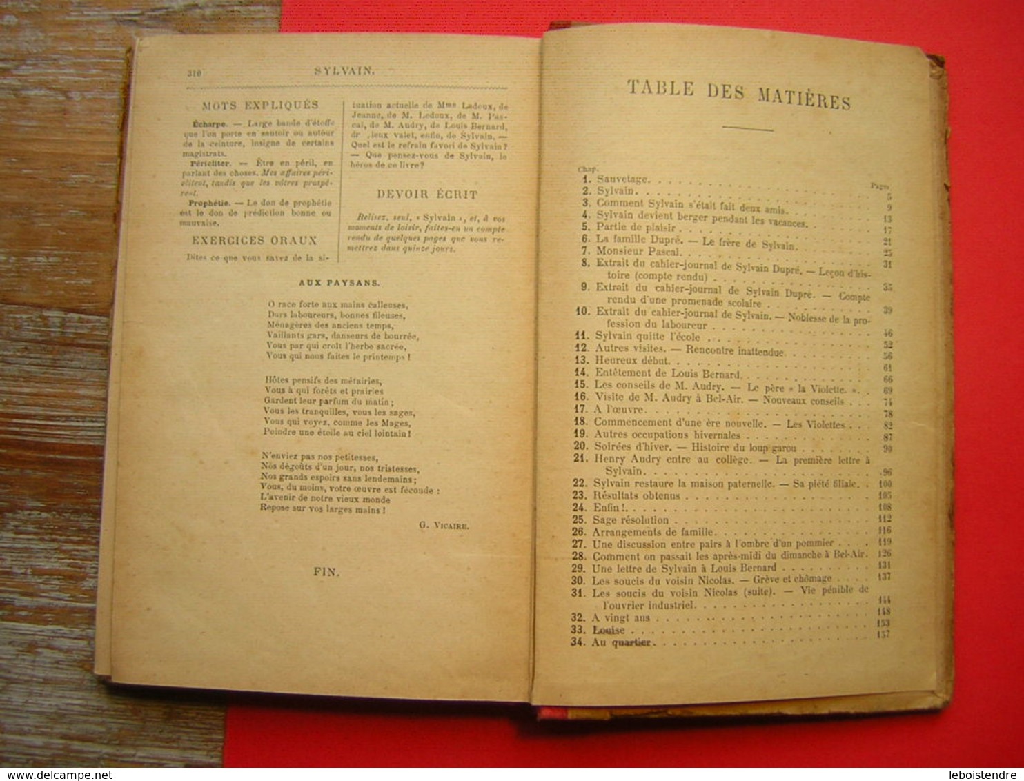 COURS MOYEN ET SUPERIEUR SYLVAIN LIVRE DE LECTURE COURANTE PAR M J B TARTIERE  230 GRAVURES  LIBRAIRIE LAROUSSE 4 é EDIT