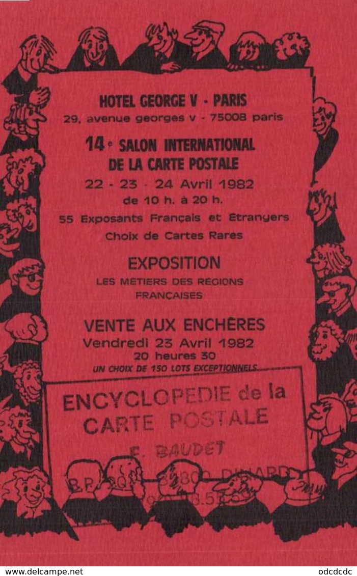 Hoyel Georges V Paris 14e Salon International De La Carte Postale 22 23 24 Avril 1982 RV - Bourses & Salons De Collections