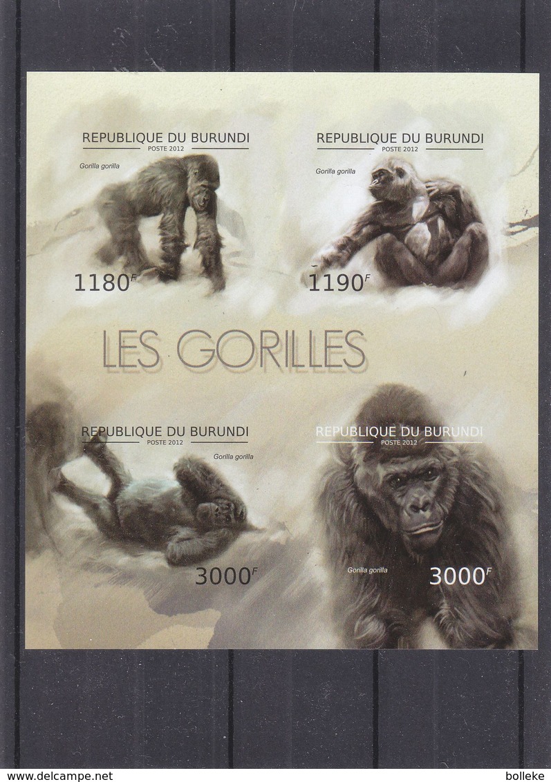 Gorilles - Burundi - COB BF 480 ** - MNH - NON Dentelés - Valeur 36 Euros - Gorilles