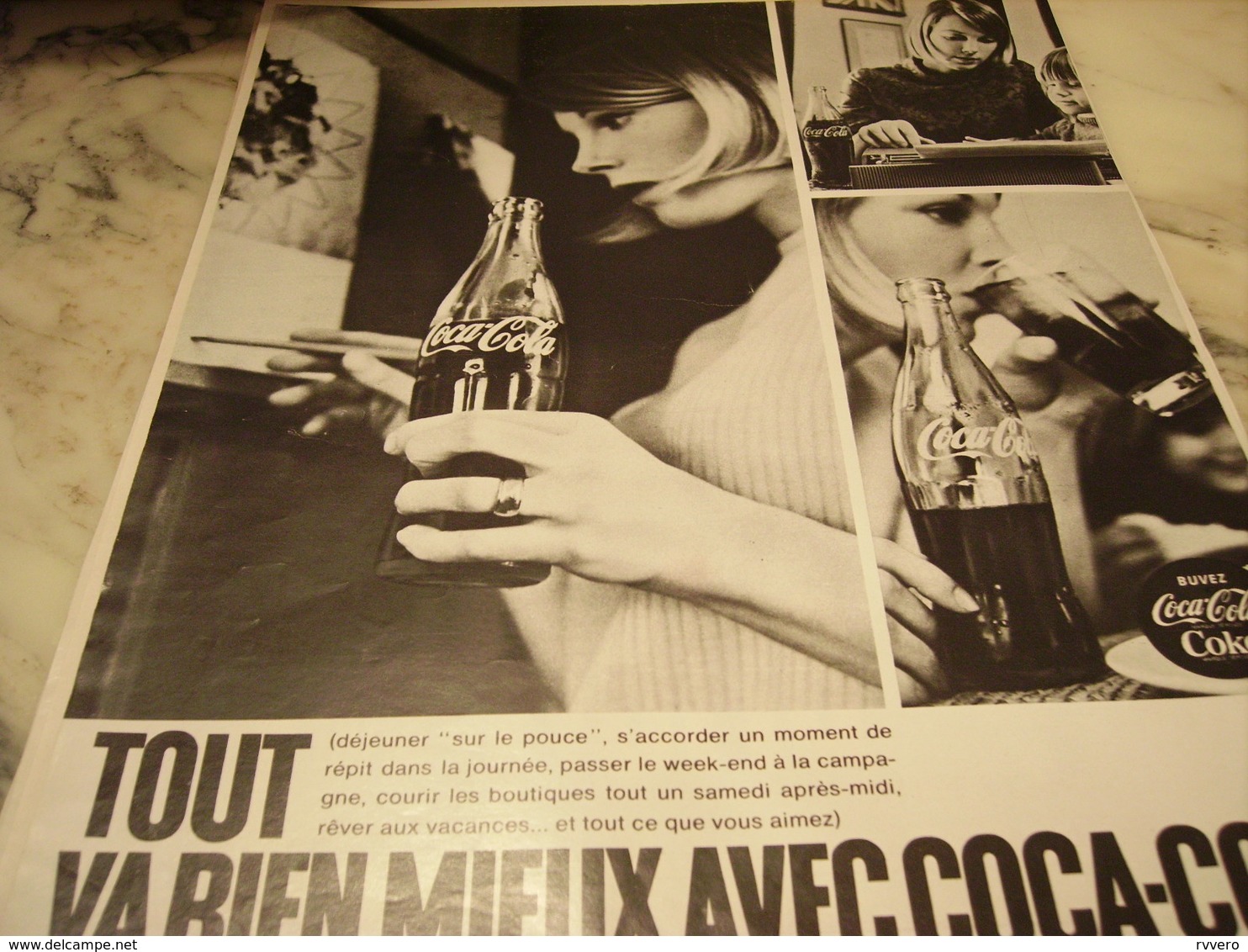 ANCIENNE PUBLICITE TOUT VA BIEN MIEUX AVEC   COCA COLA 1968 - Affiches