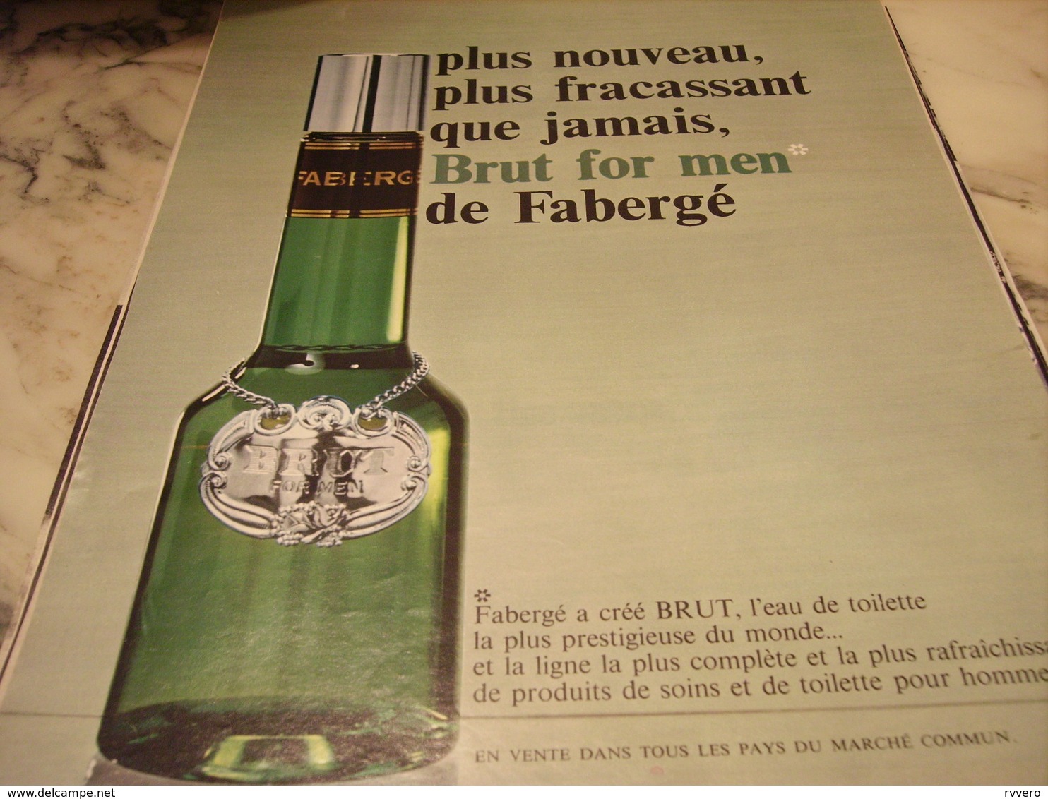 ANCIENNE   PUBLICITE PARFUM BRUT FOR MEN  DE FABERGE 1968 - Autres & Non Classés