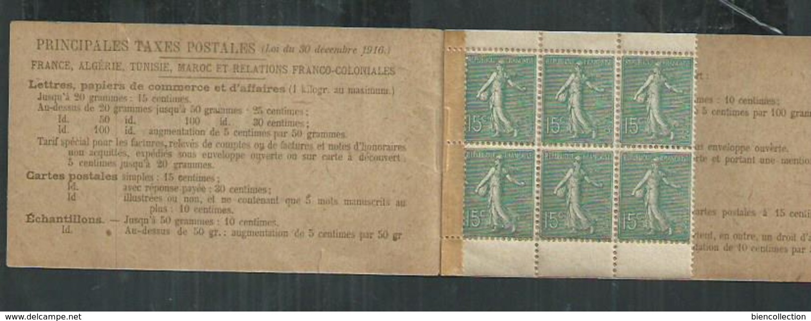 France . Carnet Semeuse 15 Cts No 130-C2 Incomplet ;les 6 Timbres Sont ** - Autres & Non Classés