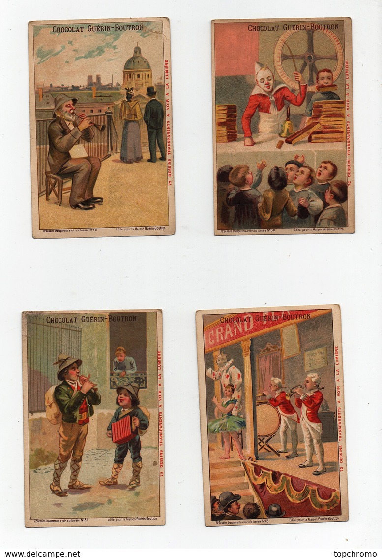 CHROMO Chocolat Guérin-Boutron Dessins Transparents à Voir à La Lumière (32 Chromos) Enfants Jeux Ecoliers Lanterne Etc. - Guérin-Boutron