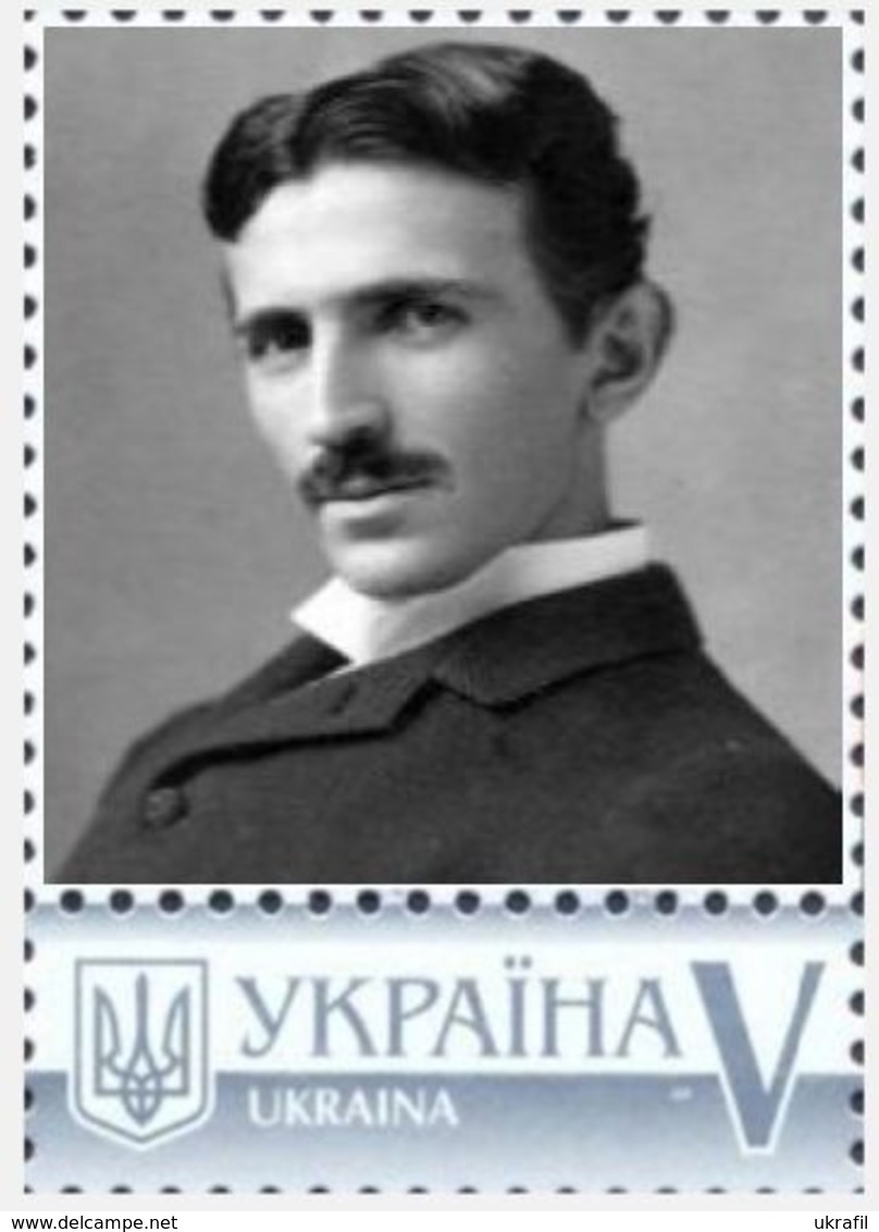 Ukraine 2018, Great Scientists Of The World, Space, Astronomy, N. Tesla, 1v - Ukraine