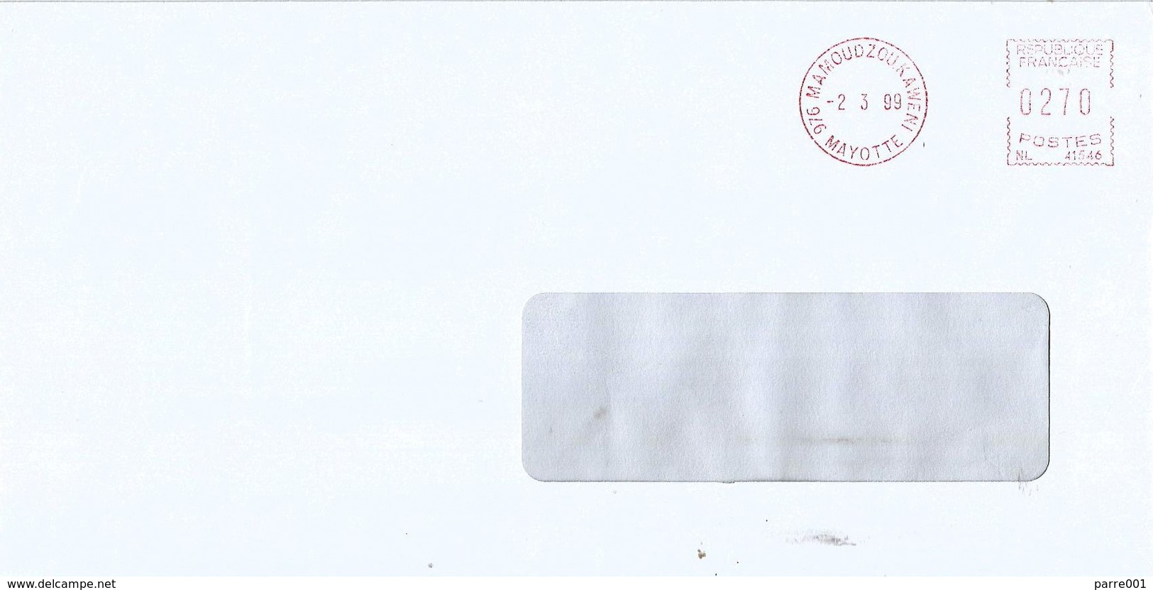 Mayotte 1999 Mamoudzou Kaweni Meter SECAP NL41546 EMA Cover - Briefe U. Dokumente