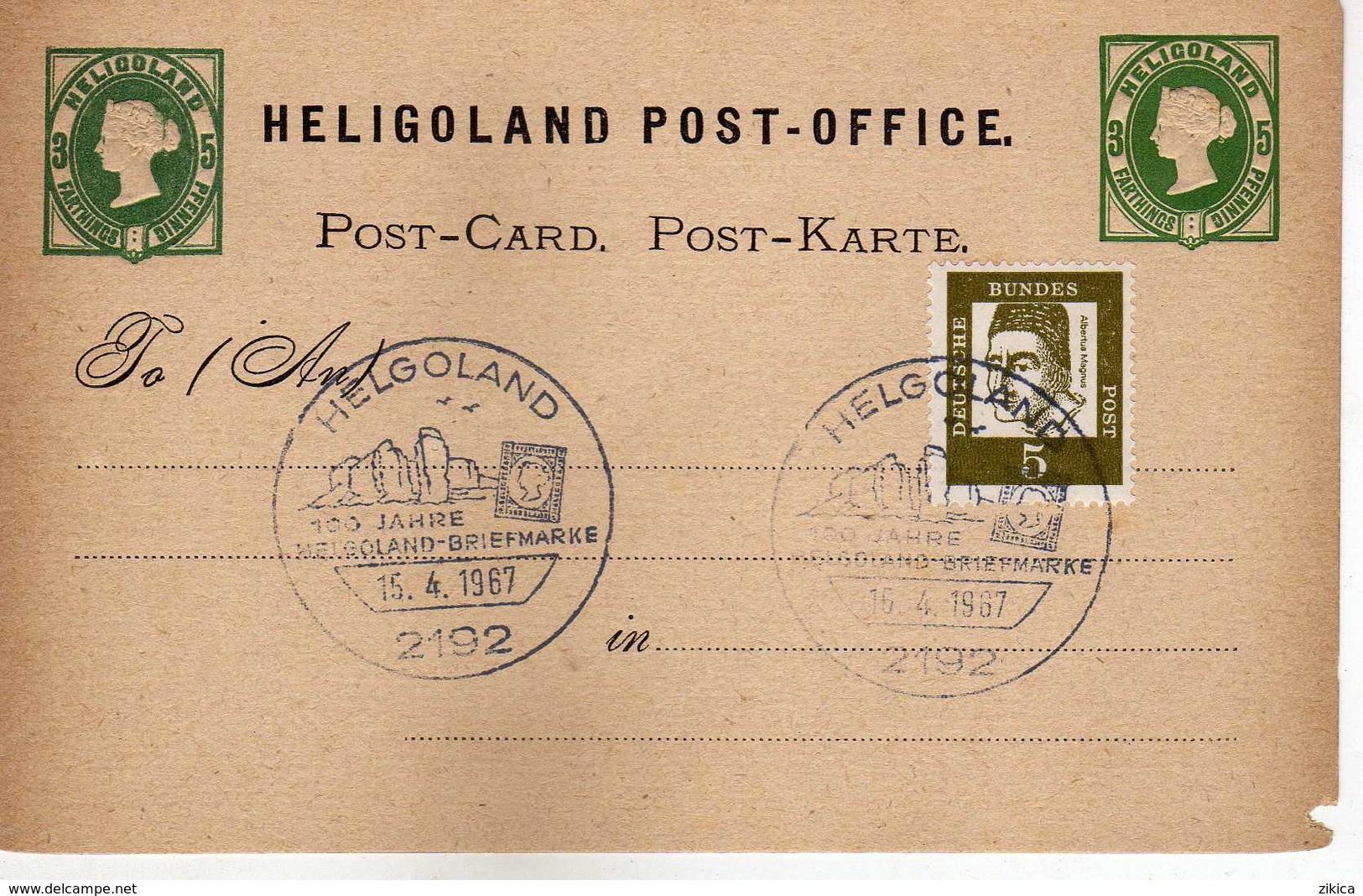 Germany 1967 - 100 Jahre Helgoland - Briefmarken ( Stamped Stationery Postcard ) - Lettres & Documents