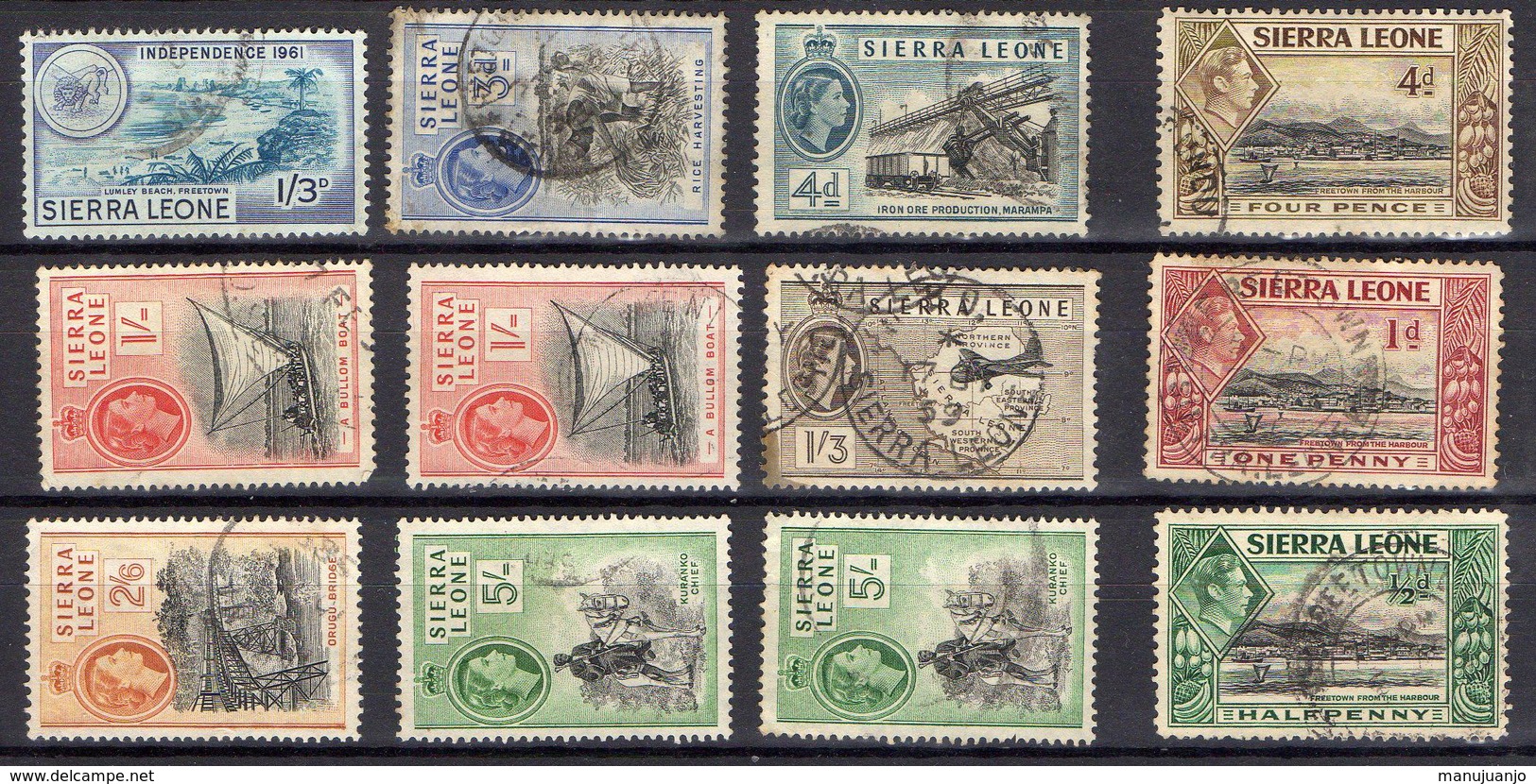 COLONIES BRITANNIQUES ! Timbres Anciens De SIERRA LEONE Depuis 1955 - Sierra Leone (...-1960)