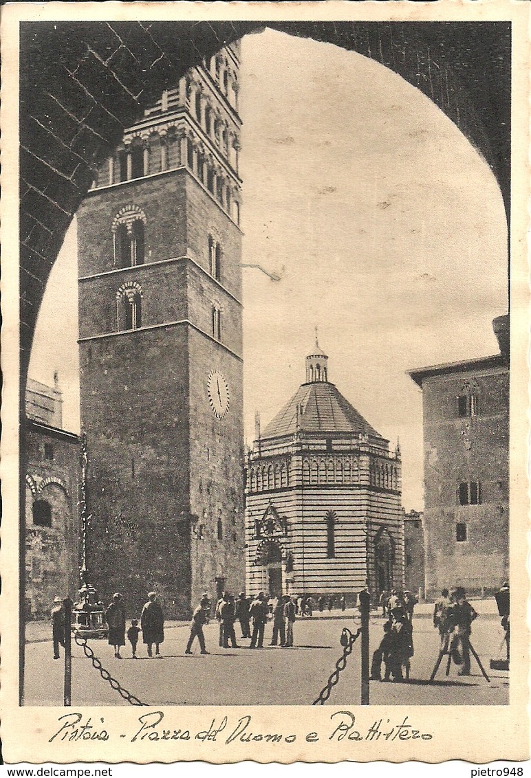 Pistoia (Toscana) Piazza Del Duomo E Battistero, Thematic Stamp "20 Cent. Bimillenario Augusteo 1937" - Pistoia