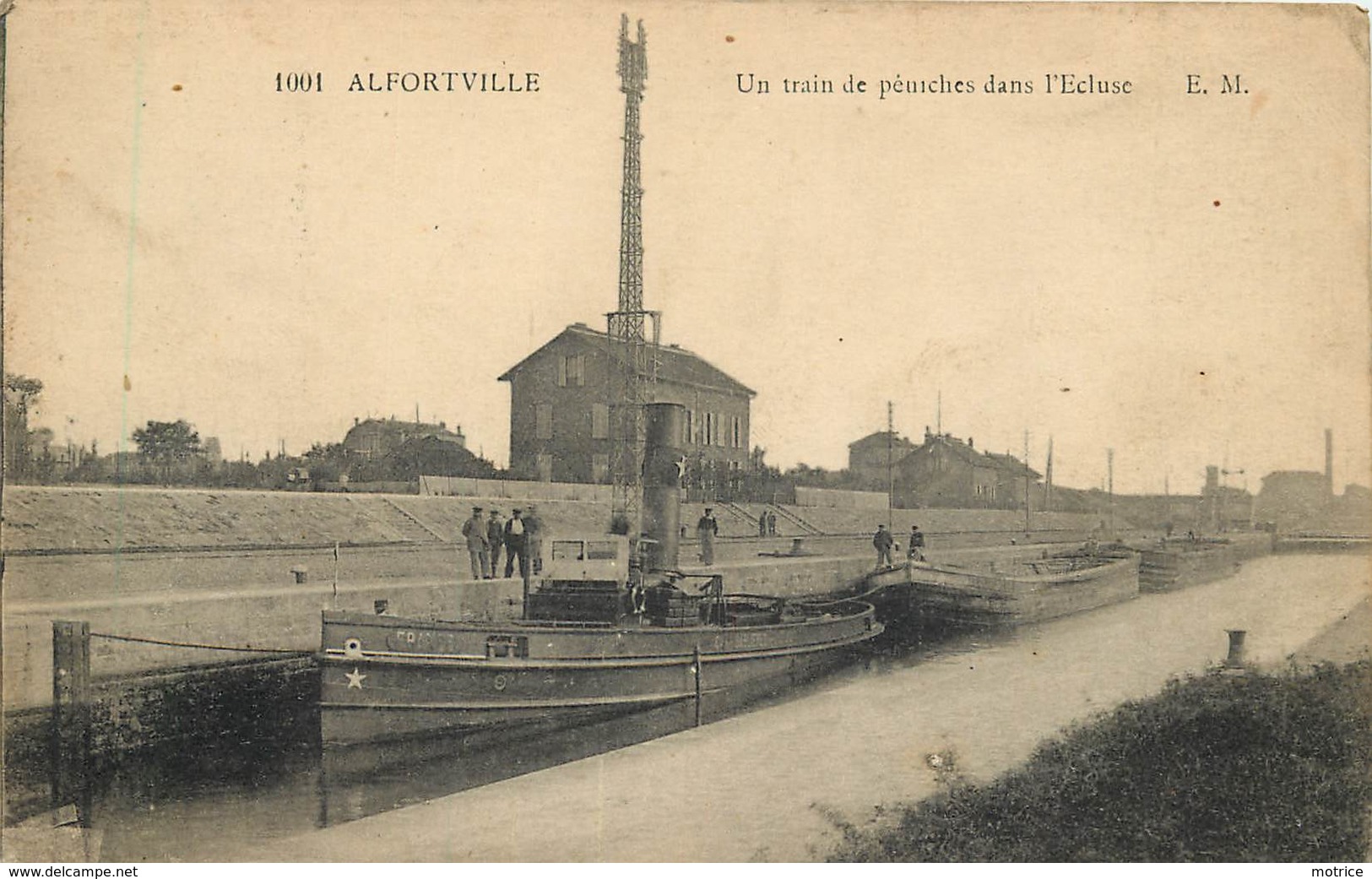 ALFORTVILLE - Un Train De Péniche Dans L'écluse.(carte Vendue En L'état) - Chiatte, Barconi