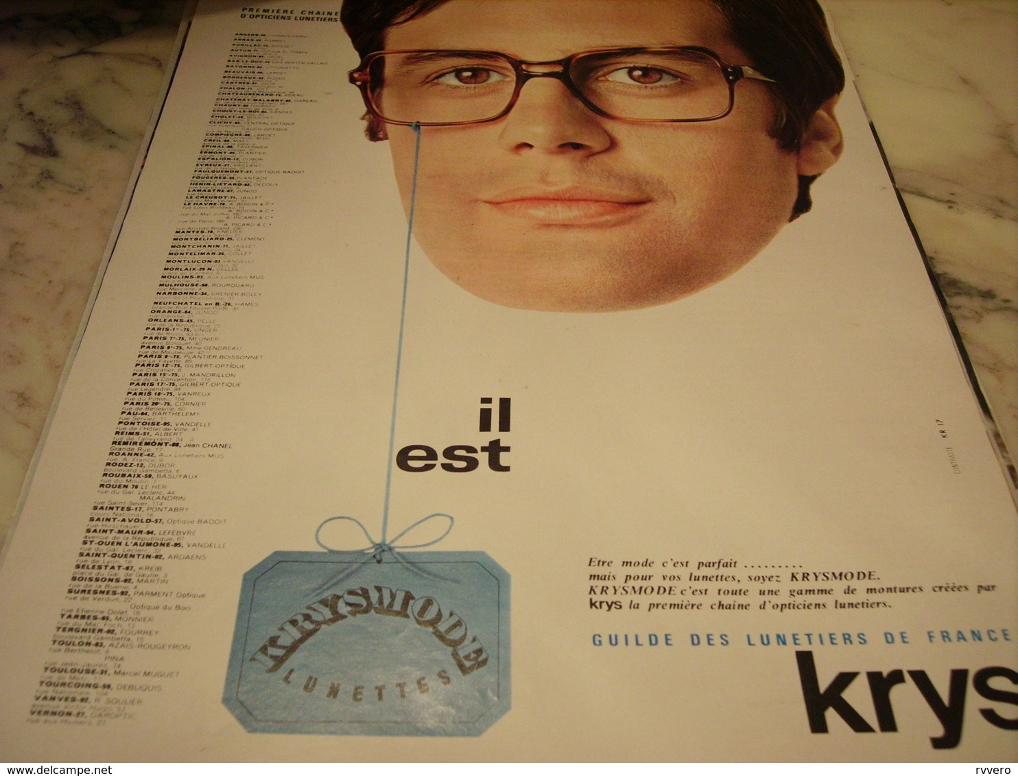 ANCIENNE PUBLICITE  IL EST KRYSMODE LUNETTE 1968 - Autres & Non Classés