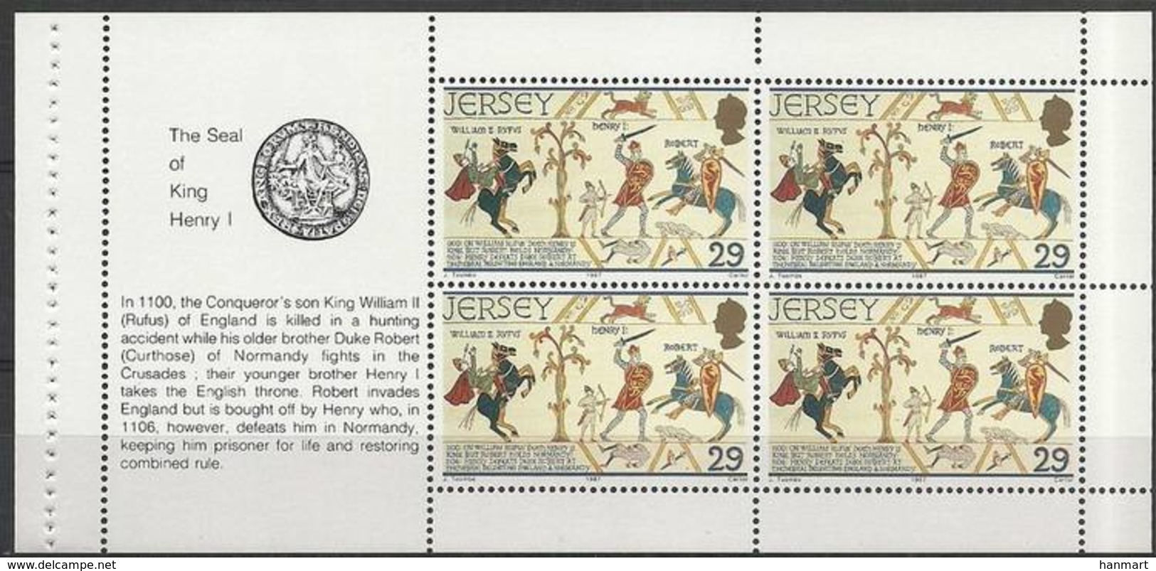 Jersey 1987 Mi H-blatt O-46 MNH ( ZE3 JRSh-blattO-46 ) - Sonstige & Ohne Zuordnung