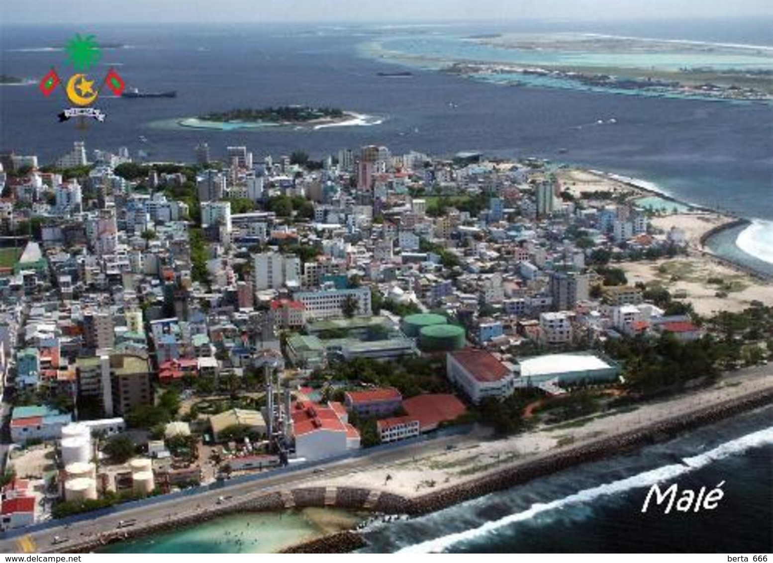 Maldives Malé Aerial View New Postcard Malediven AK - Maldives