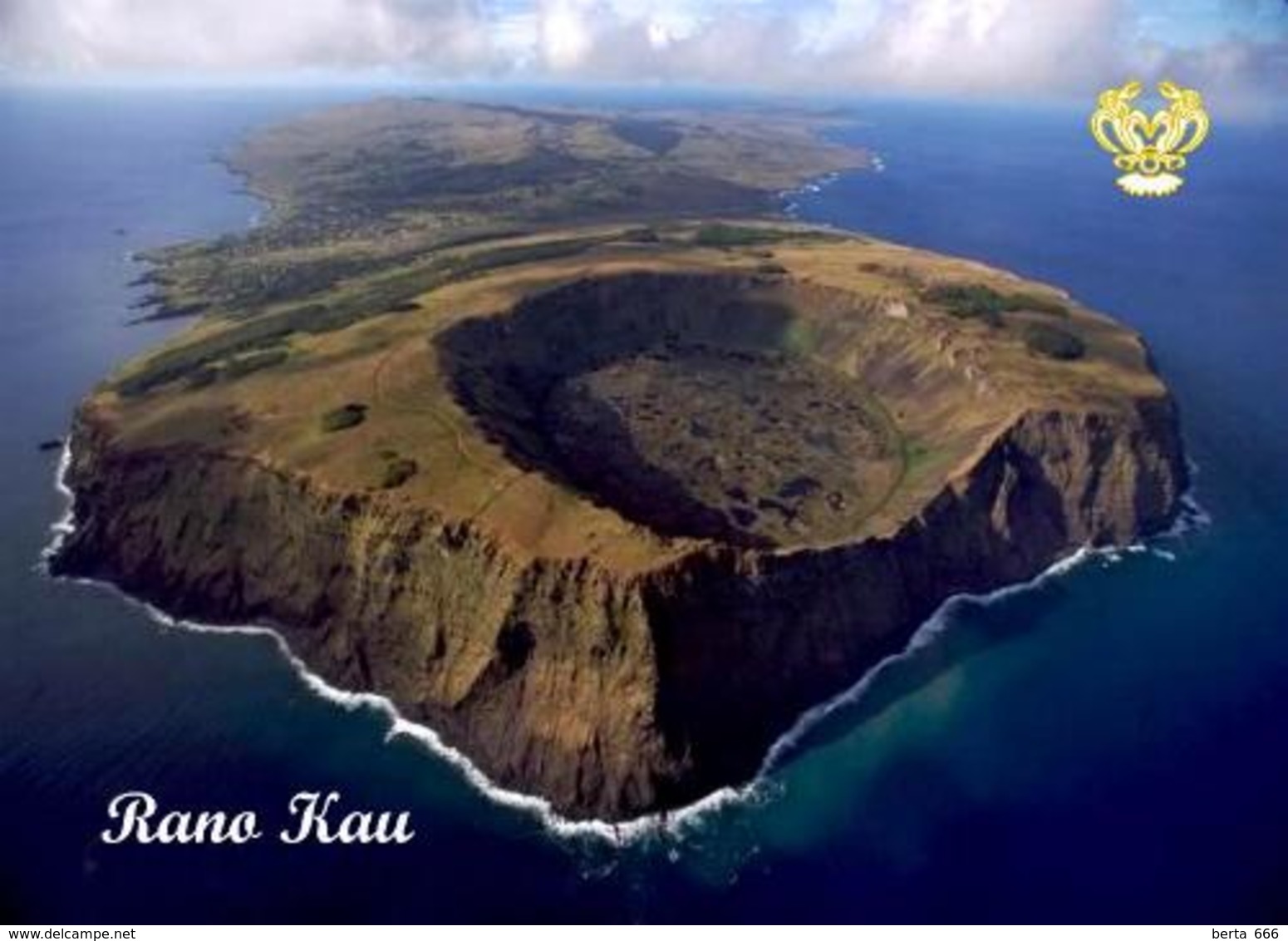 Easter Island Rano Kau Volcano Aerial View UNESCO New Postcard Osterinsel AK - Rapa Nui