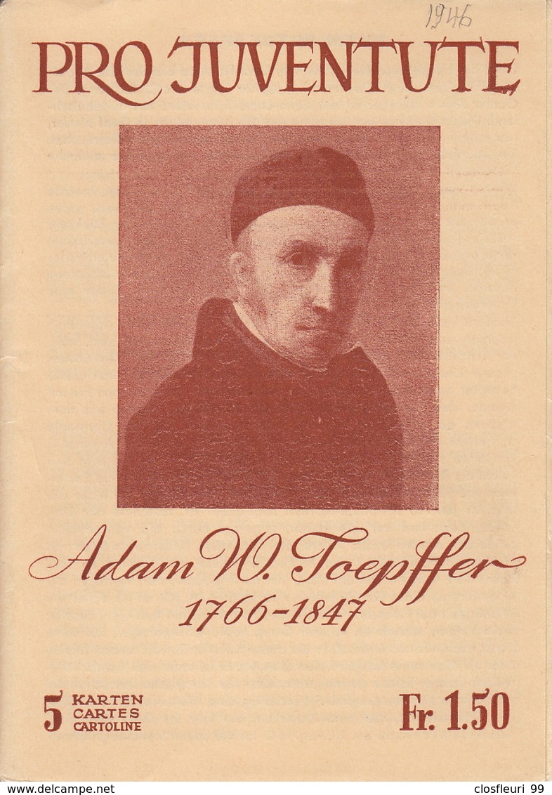 Pro Juventute / Adam W. Toepffer / Feuillet Complet 1946 **, 5 Cartes Qualité Luxe - Autres & Non Classés