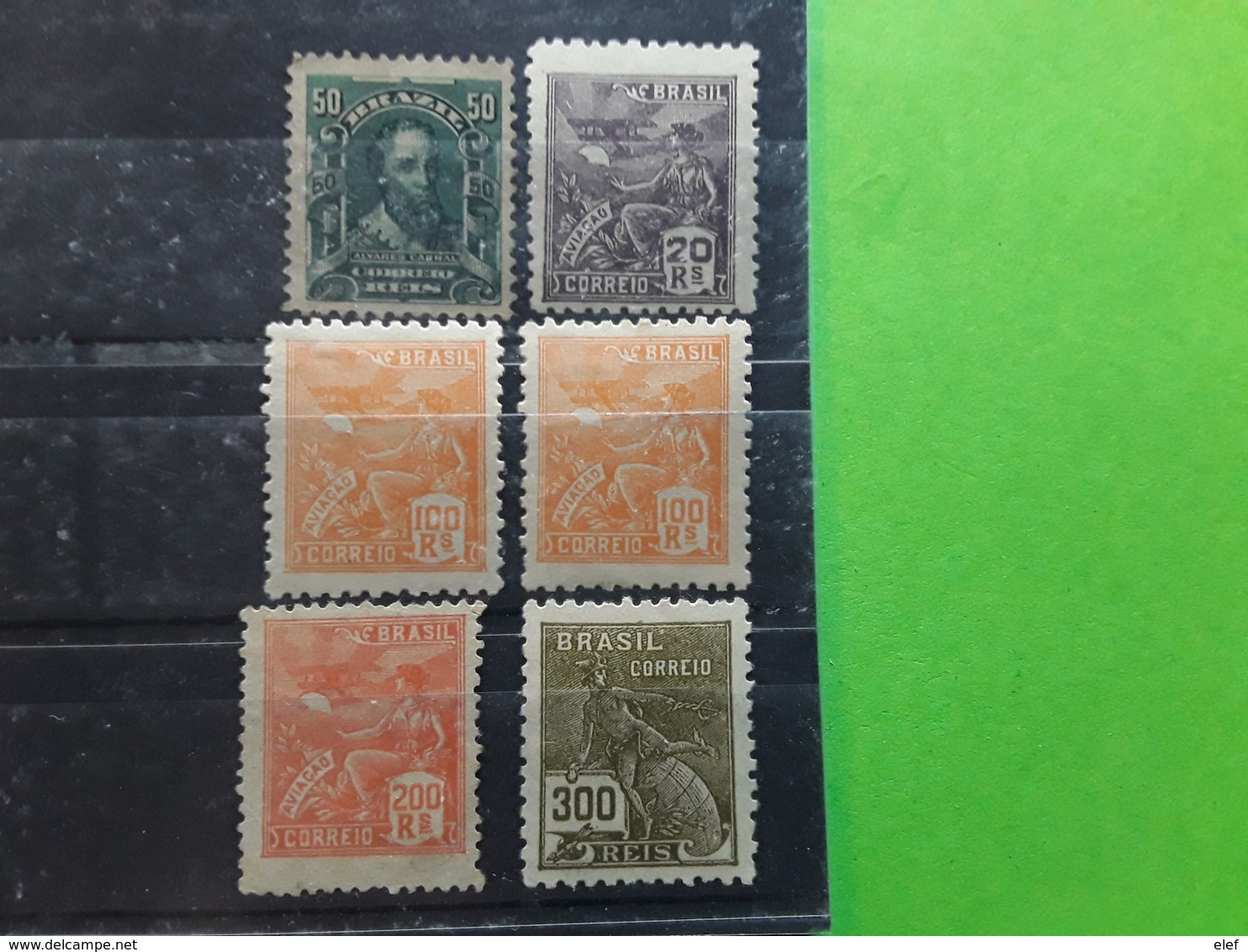 BRASIL / BRAZIL / BRESIL 1906- 1928 , Série Courante 6 Timbres Yvert No 130, 171 (×2),174,175 ,199, Neufs  TB - Neufs