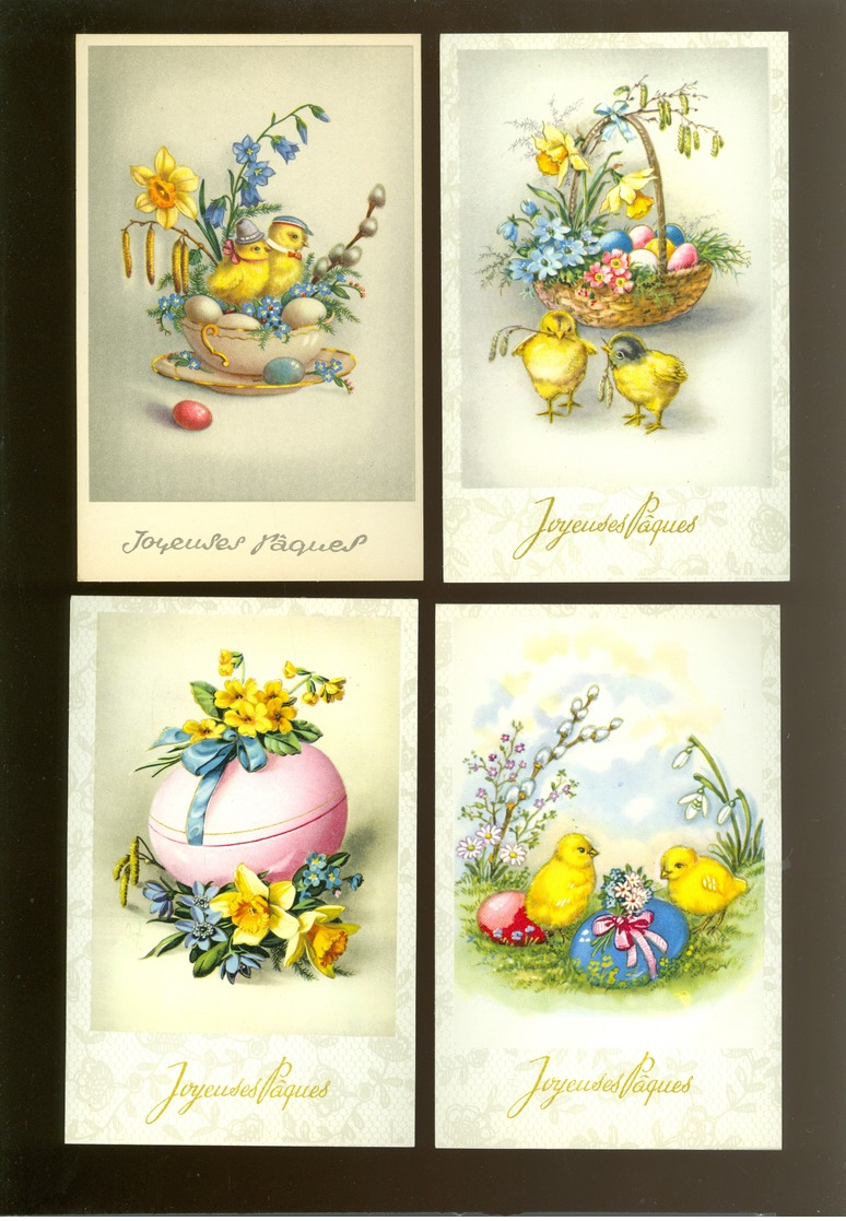 Beau lot de 60 cartes postales de fantaisie  Pâques   Mooi lot 60 postkaarten van fantasie  Pasen -  60 scans