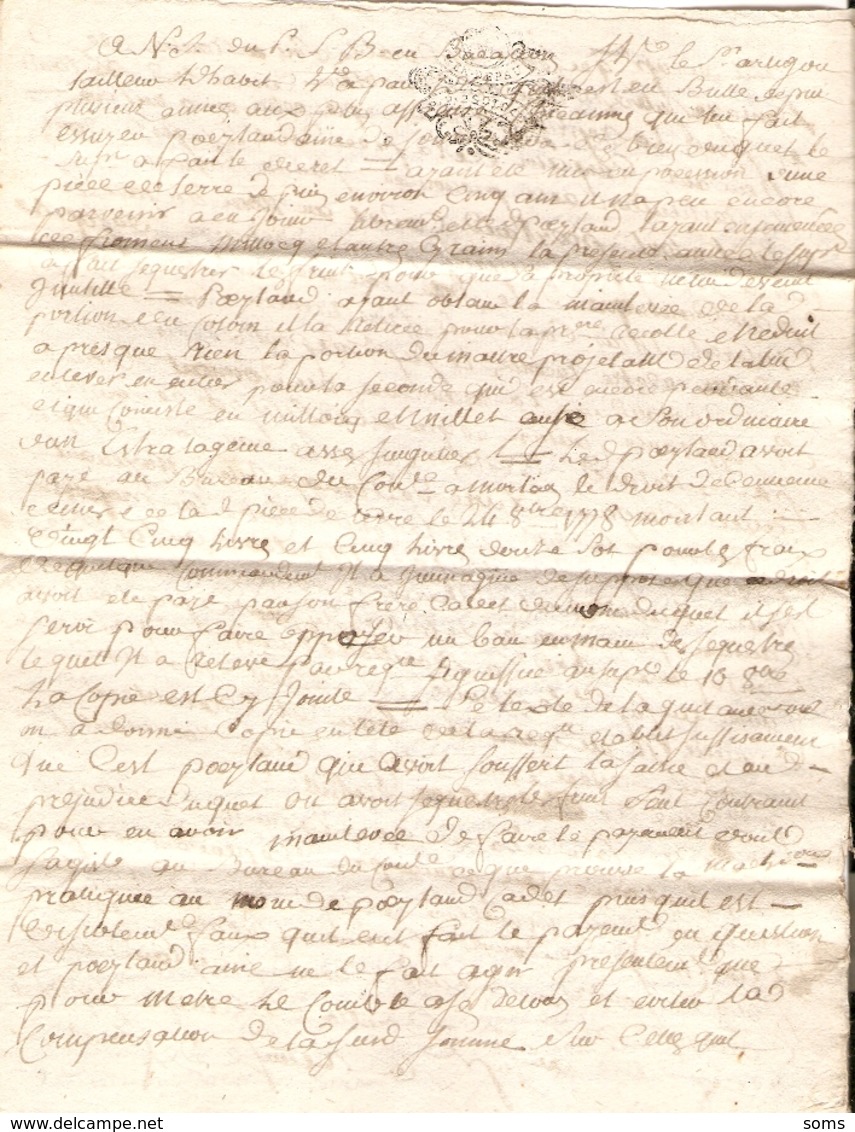 Vieux Papier Du Béarn, 1786, Procès Entre Le Tailleur Palois Artigou Et Poeylaud De Soumoulou, Séquestres Nommés - Documents Historiques