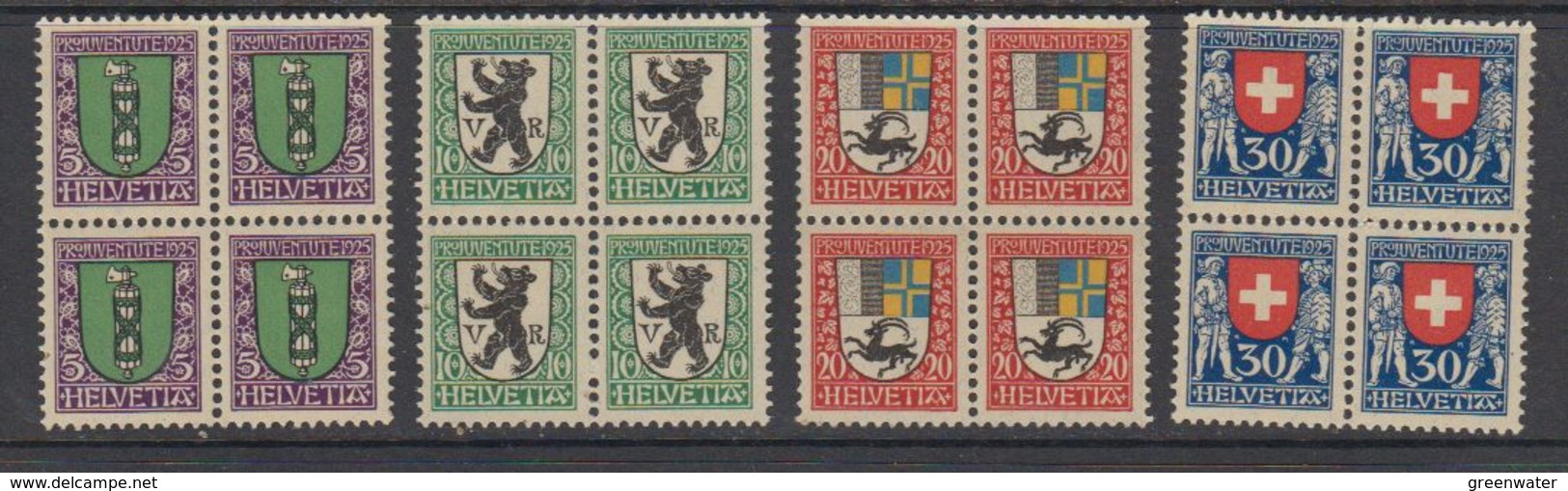 Switzerland 1925 Pro Juventute 4v Bl Of 4 ** Mnh (42189) - Ongebruikt