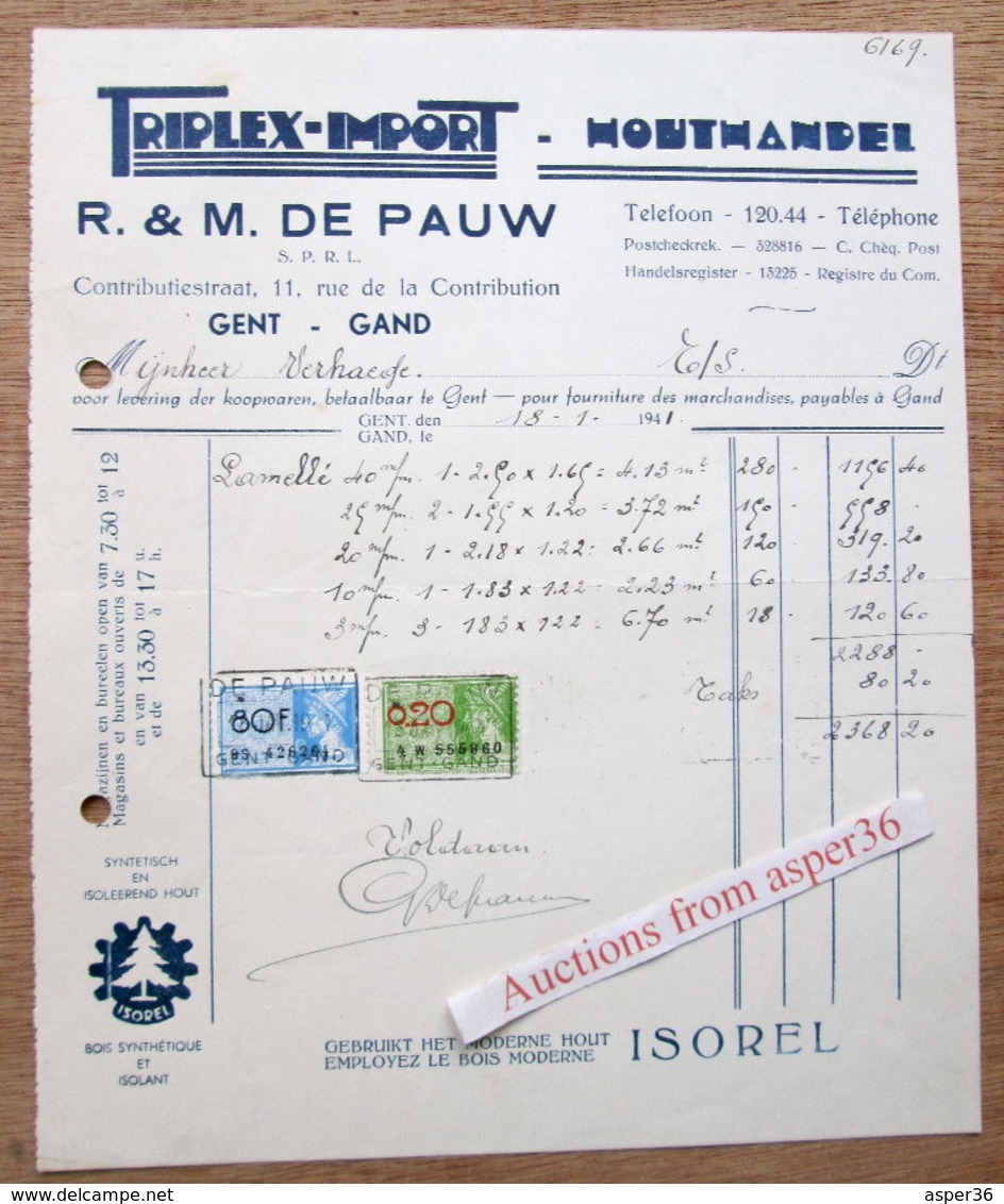 Triplex Import, Houthandel, R & M. De Pauw, Contributiestraat, Gent 1941 - 1900 – 1949