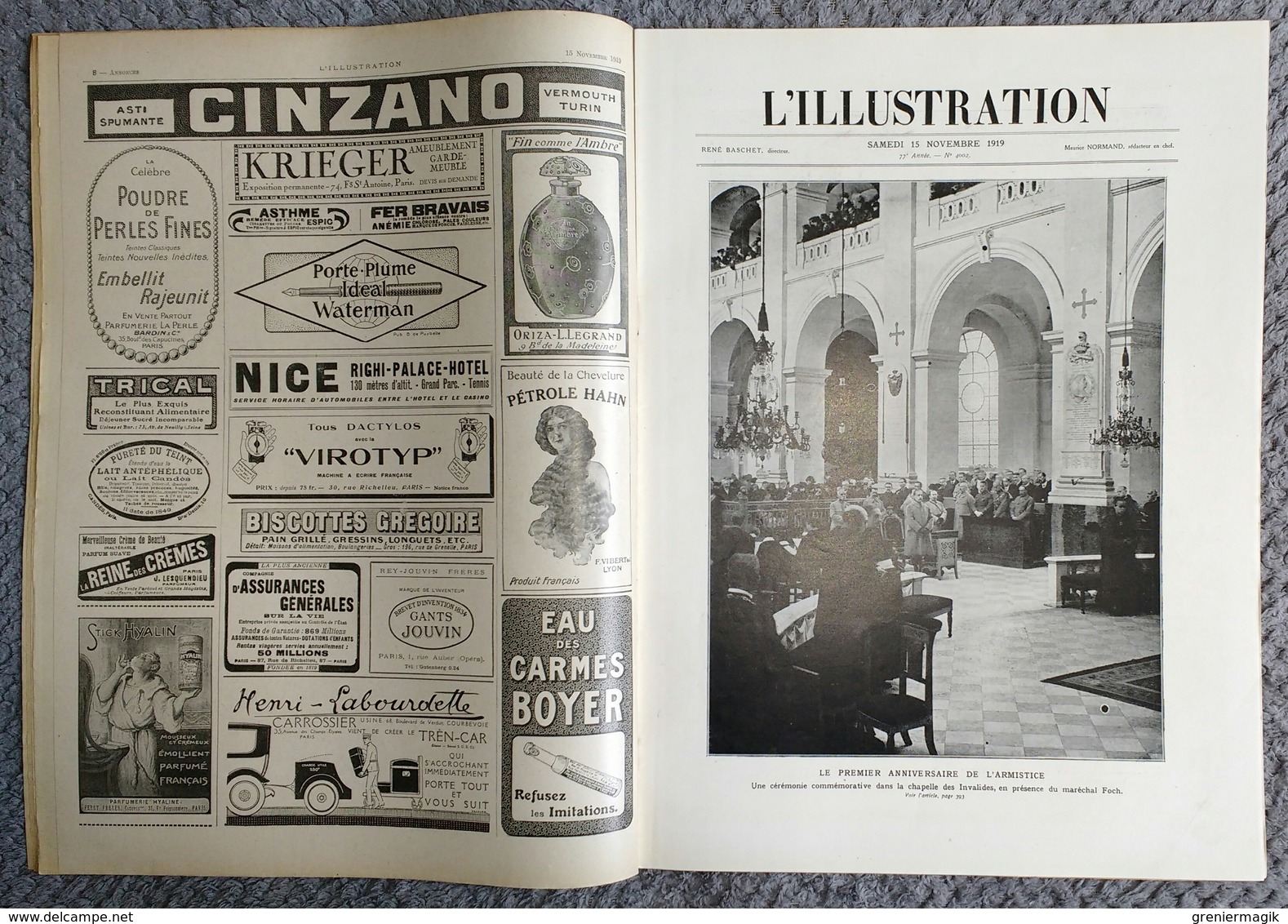 L'Illustration 4002 15 novembre 1919 Kharkof/Blasons/Lens Béthune Péronne/L'atelier de Courbet/Ambre de Nubie Paris