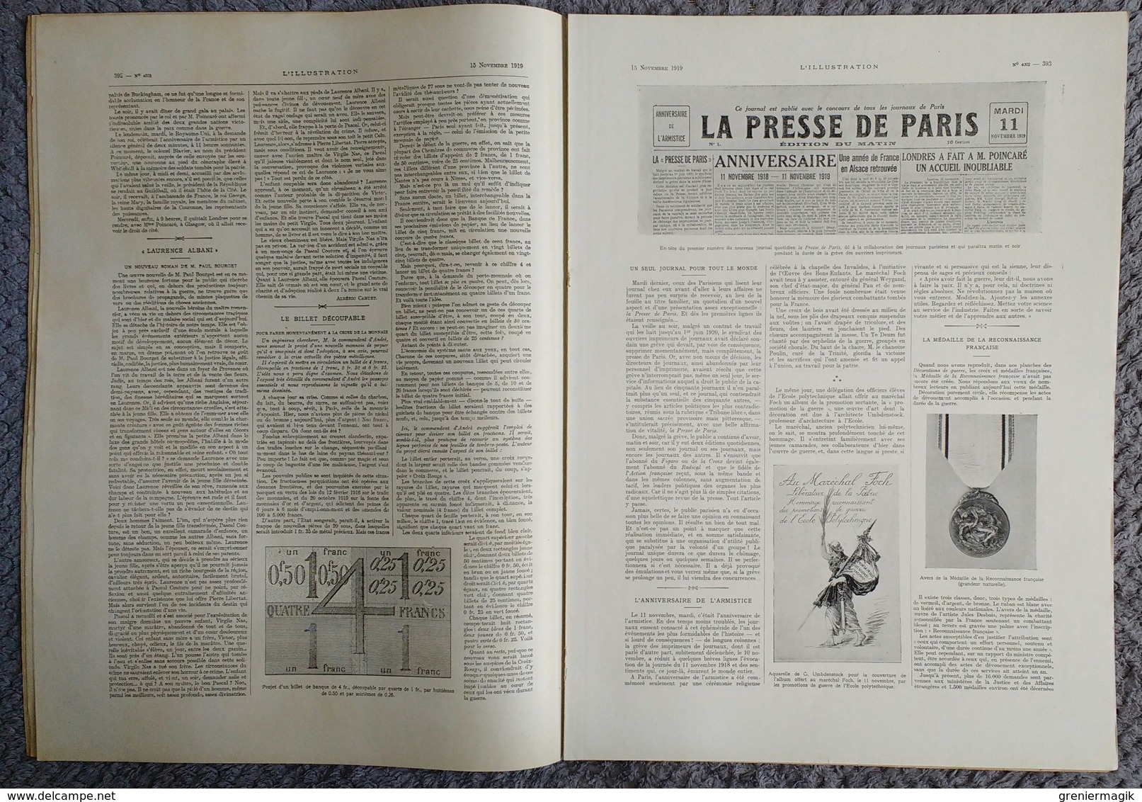 L'Illustration 4002 15 novembre 1919 Kharkof/Blasons/Lens Béthune Péronne/L'atelier de Courbet/Ambre de Nubie Paris