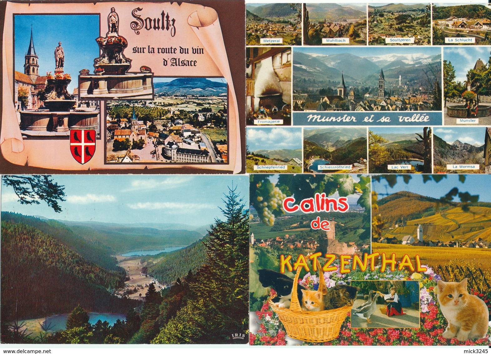 Lot De 4 Cartes Du Haut-Rhin - Andere & Zonder Classificatie