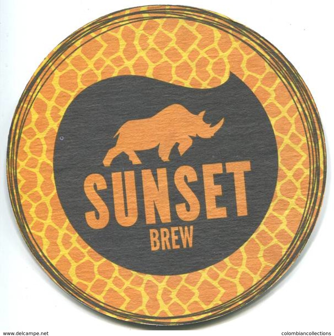 Lote B125, Brasil, Posavaso, Coaster, Sunset, Beer, Rino - Portavasos