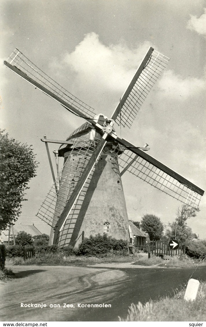 Rockanje, Korenmolen, Windmill, Real Photo V.d, Linden - Windmolens