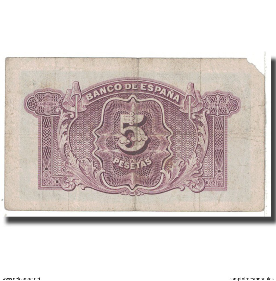 Billet, Espagne, 5 Pesetas, 1935, KM:85a, B - 5 Pesetas