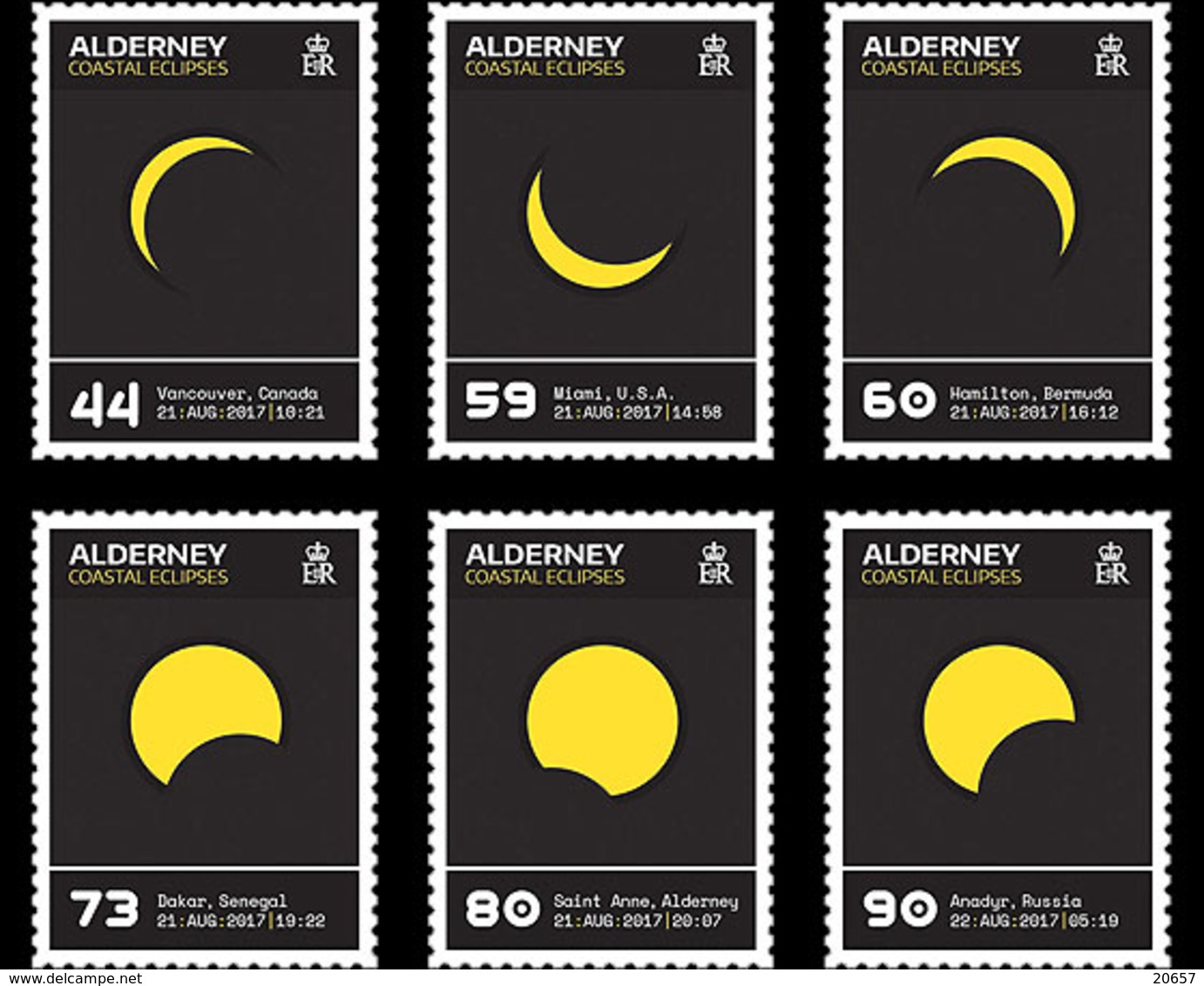 GB Alderney Aurigny 0586/91 Eclipse, Soleil , Lune - Astronomie