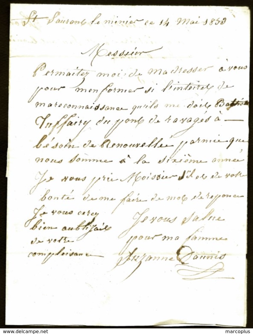 LET2- LETTRE DU VIGAN- EMPIRE  N°10b B + CAD DU VIGAN  T. 15 1853- 4 SCANS - 1849-1876: Periodo Classico