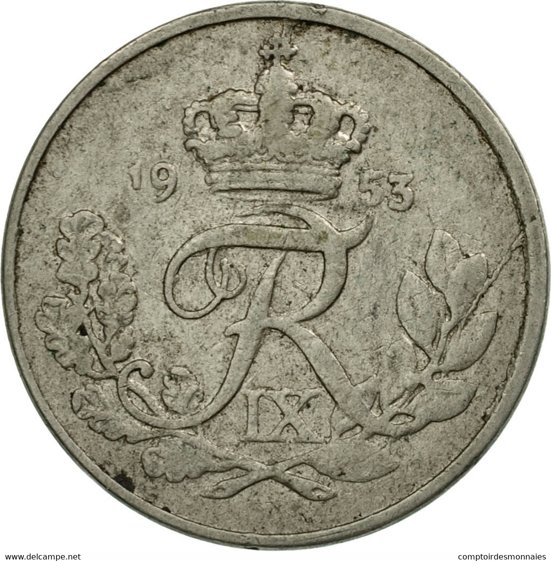 Monnaie, Danemark, Frederik IX, 10 Öre, 1953, Copenhagen, TB+, Copper-nickel - Danemark