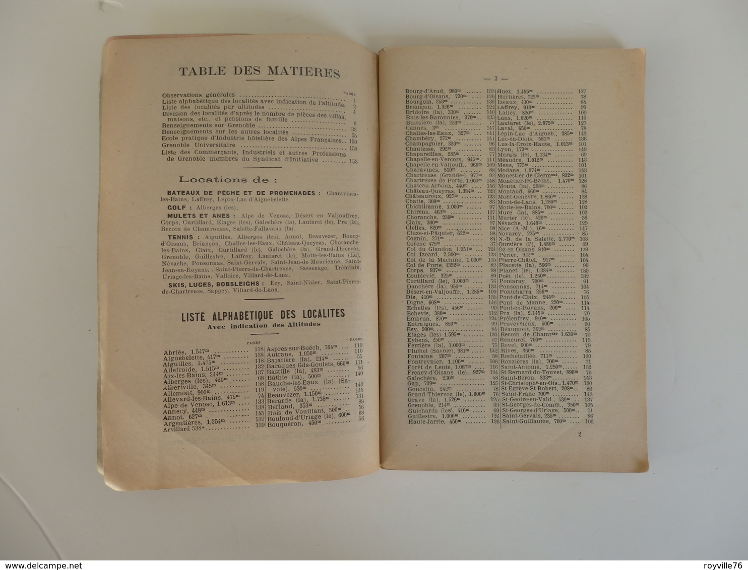 Guide Du Tourisme 178 P. Sur Le Dauphiné Centres De Villégiatures. Hôtels-Pensions Et Restaurants. - Dépliants Touristiques