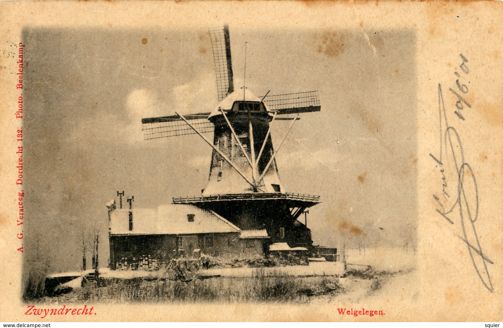 Zwijndrecht, Molen Welgelegen Met Sneeuw, Versteeg, Windmill - Windmolens