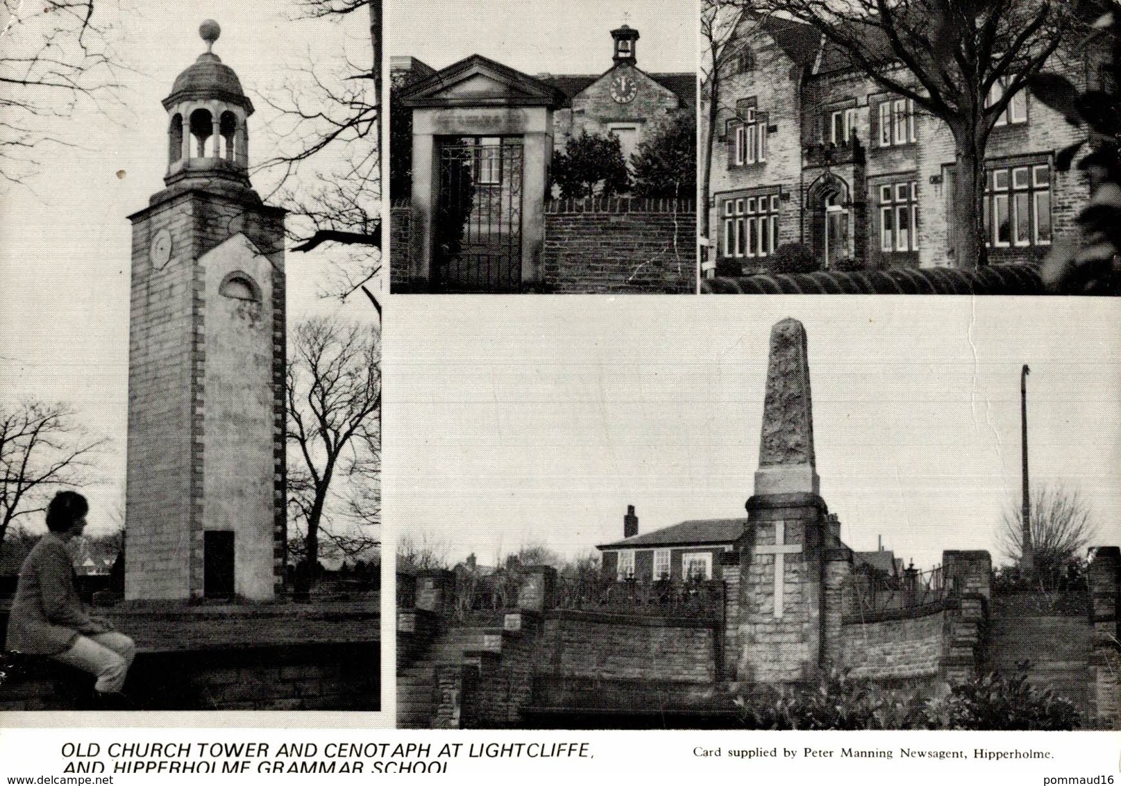 CPSM Old Church Tower And Cenot Aph At Lightcliffe And Hipperholme Grammar School - Autres & Non Classés