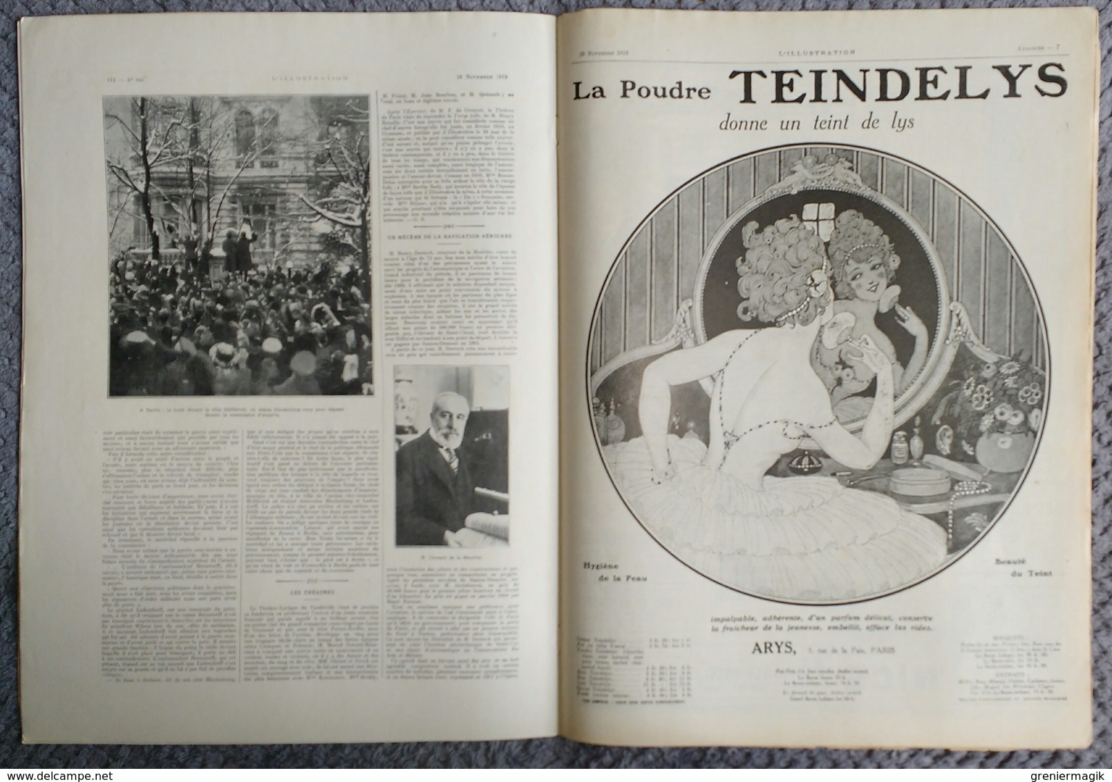 L'Illustration 4004 29 novembre 1919 Résultats des élections/Université de Strasbourg/Hindenburg et Ludendorff/Egypte