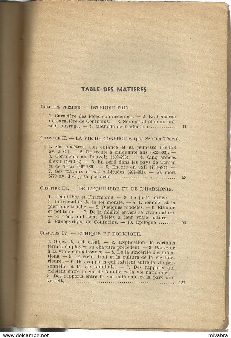 LA SAGESSE DE CONFUCIUS - LIN YUTANG éditions VICTOR ATTINGER 1949 - ORIENT 18 - Psychologie/Philosophie