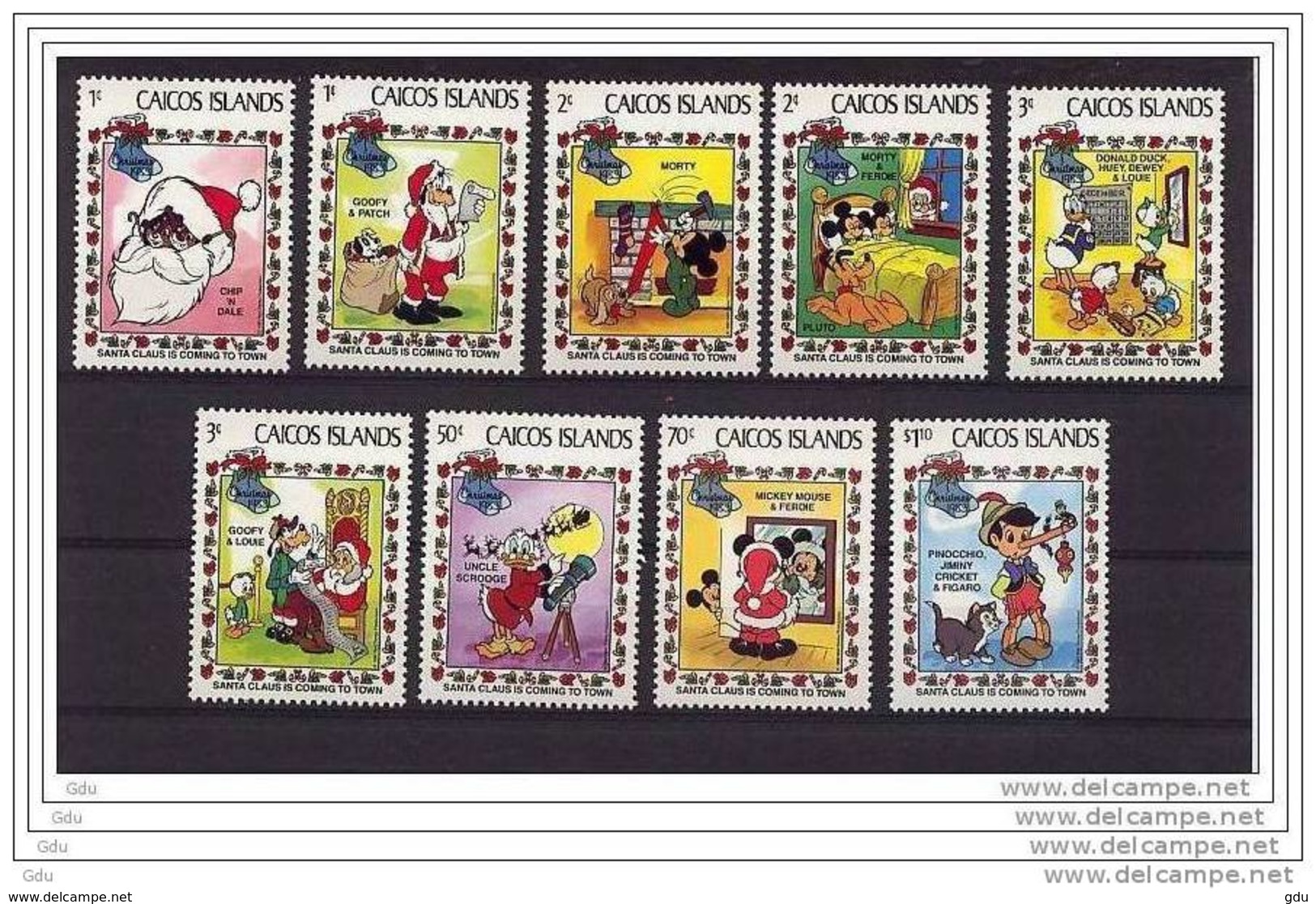 Iles CAICOS Islands " Noel/Christmas 1983 " Les 9 Valeurs: Complet - Mnh*** - Disney