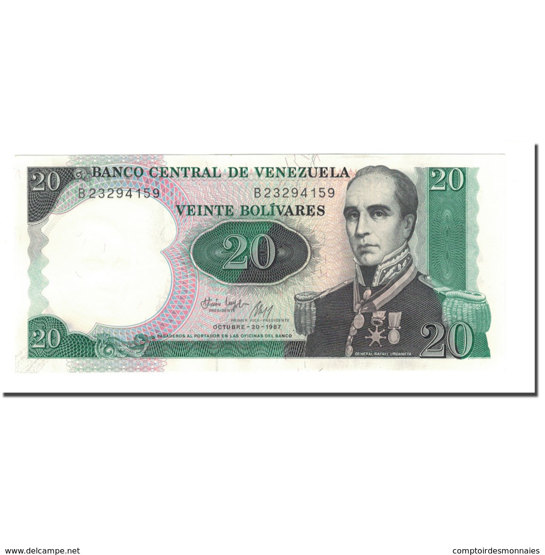 Billet, Venezuela, 20 Bolivares, 1989, 1987-10-20, KM:71, NEUF - Venezuela