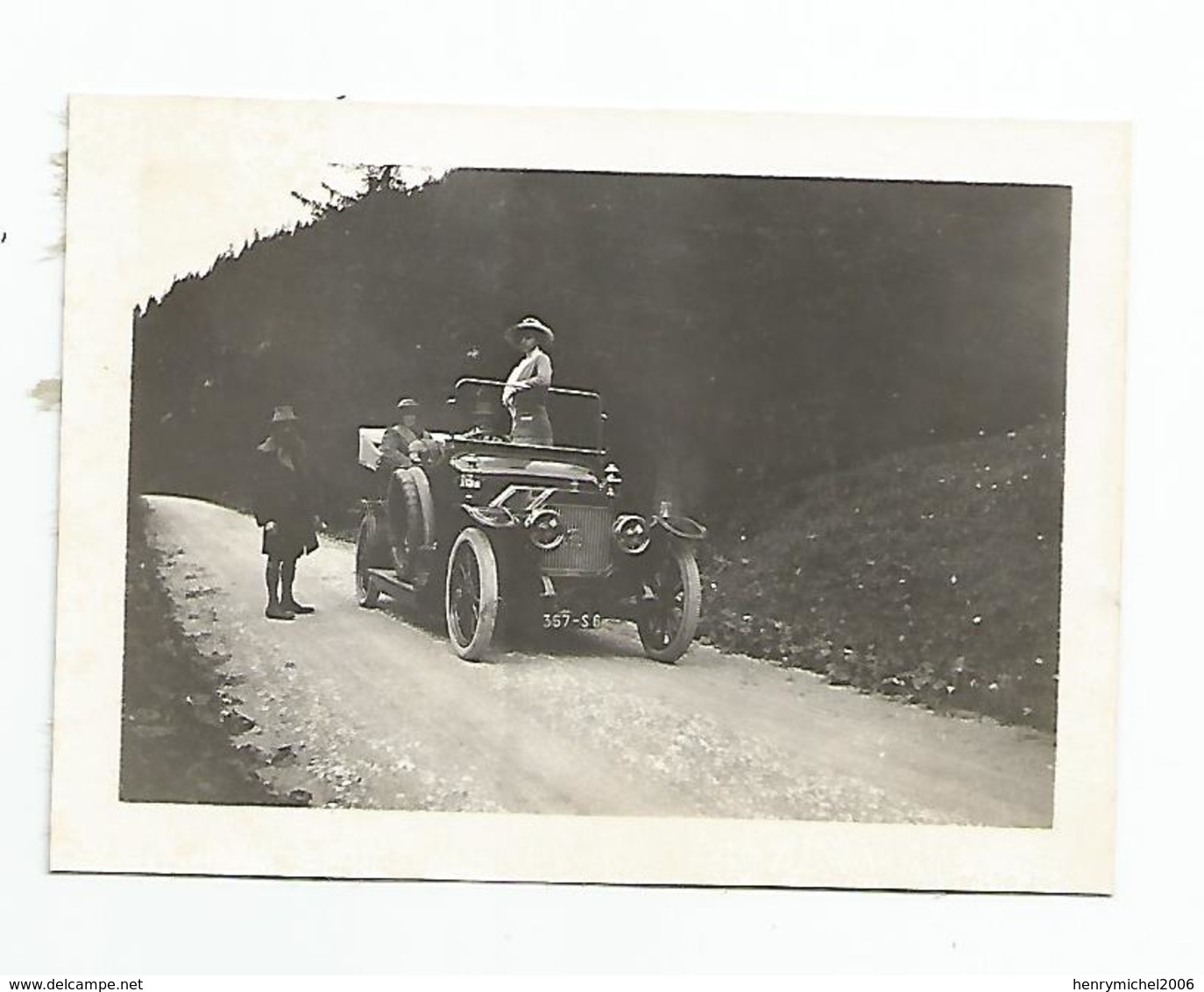 Photographie Tacot Auto Voiture Suisse Diablerets Route De Leyzin Vaud 1912 Photo 6,5x9 Cm Env - Automobili