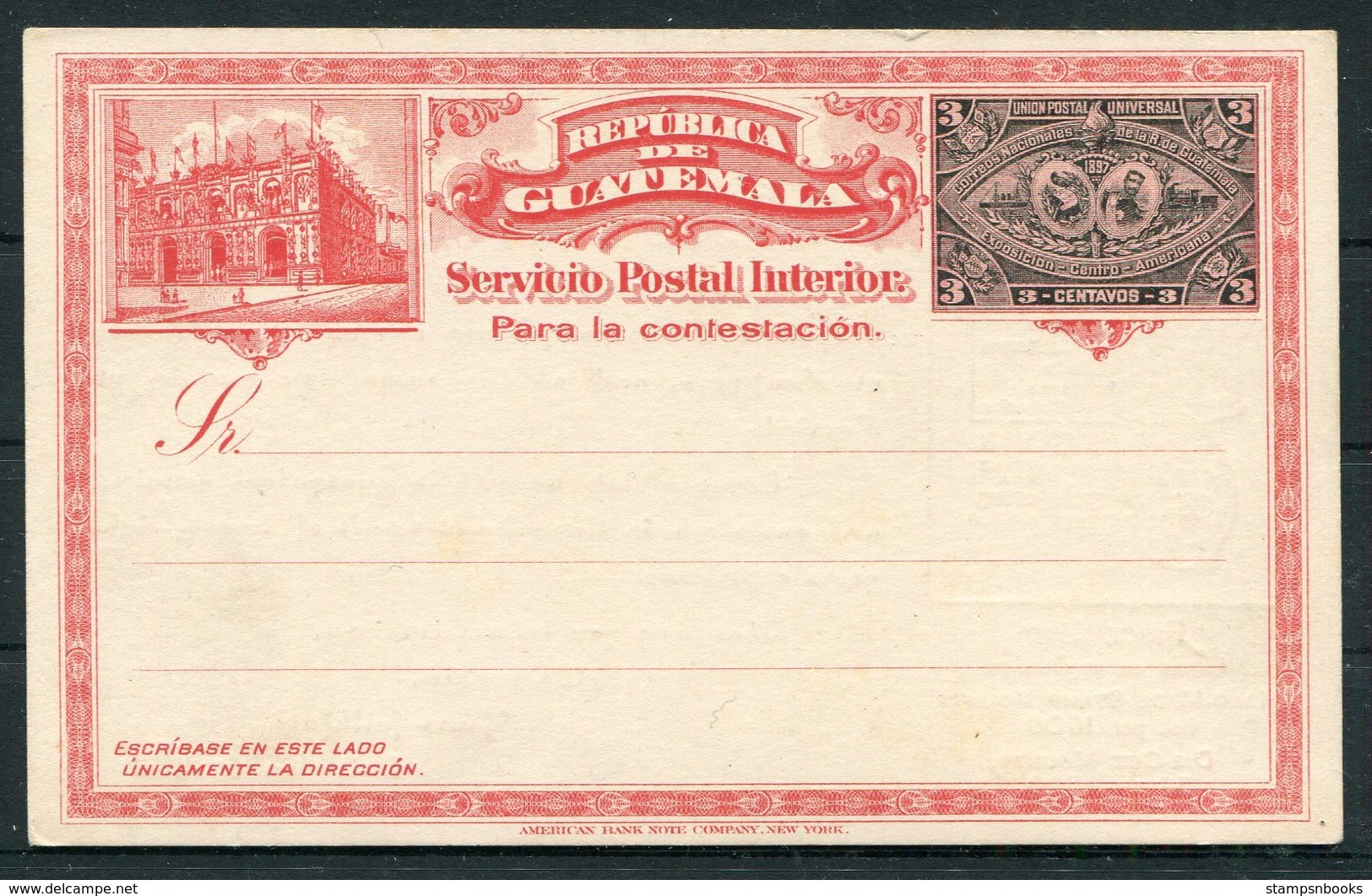 Guatemala Stationery Postcard, Advertising Overprint For Errington & Martin, Stamp Dealers, Hackney London - Guatemala