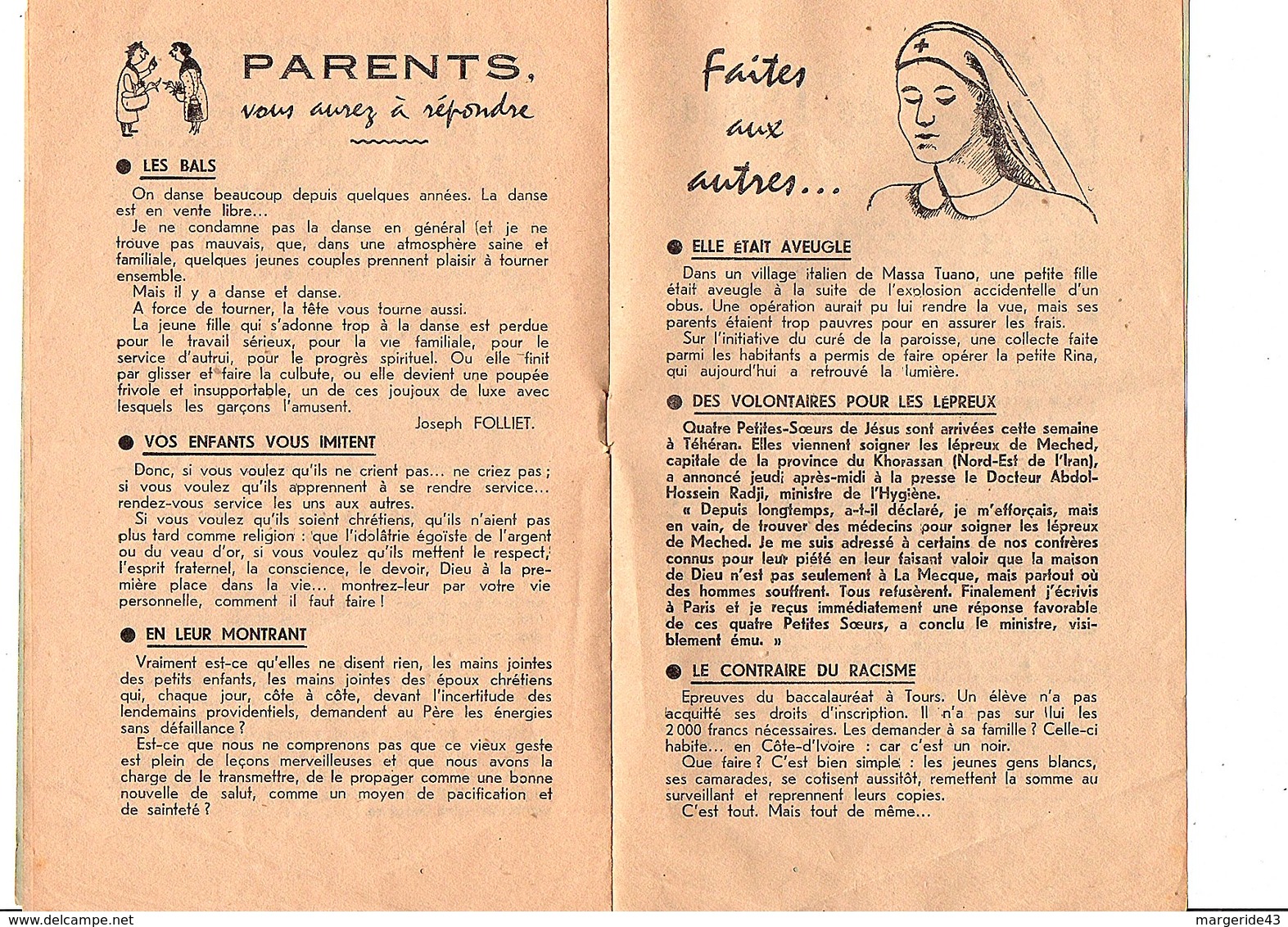 BULLETIN RELIGIEUX PAROISSE ET CANTON DE LA CHAISE DIEU HAUTE LOIRE AOUT/SEPTEMBRE 1957 - Autres & Non Classés