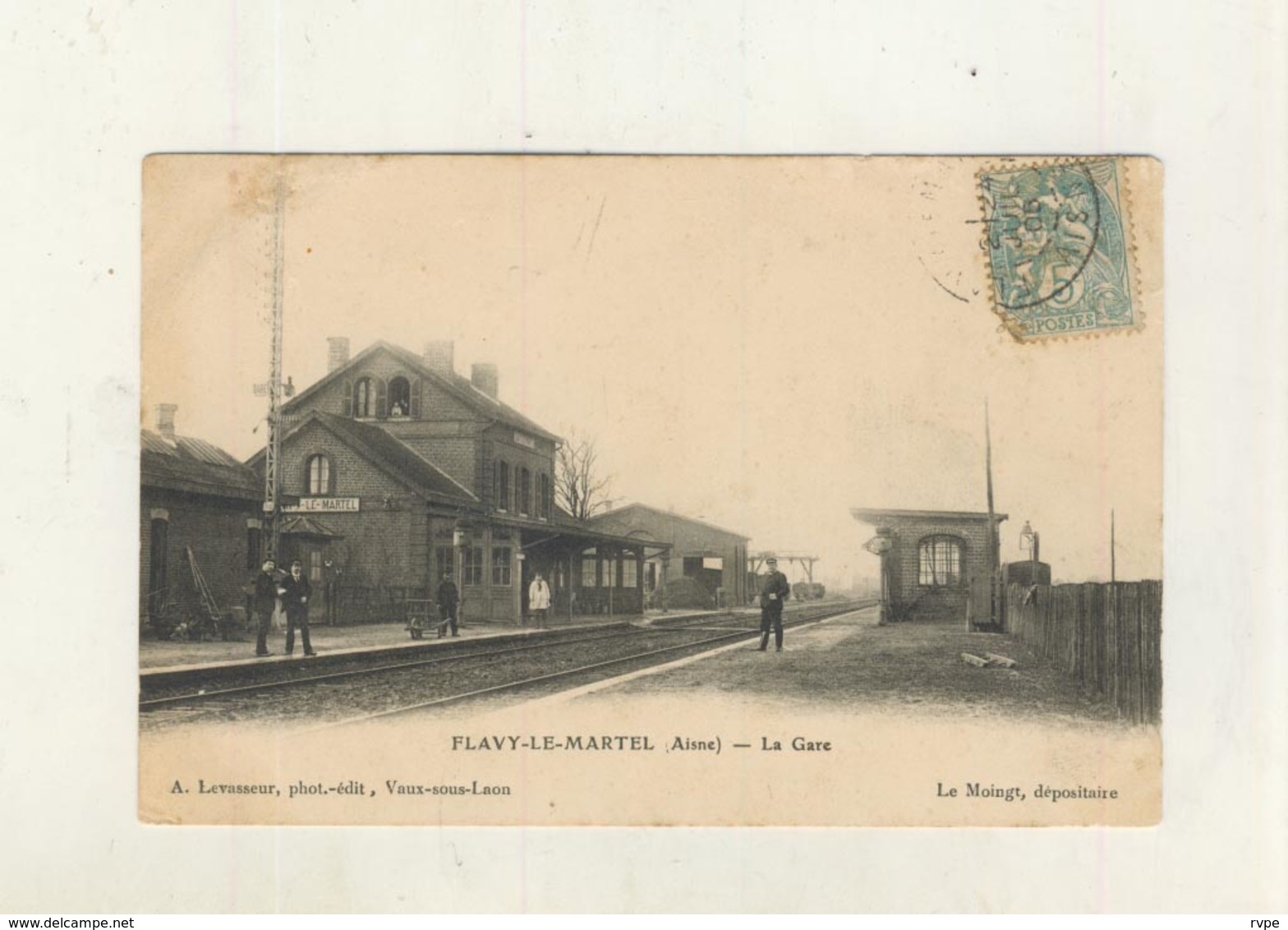 Cpa FLAVY LE MARTEL - La Gare - Other & Unclassified